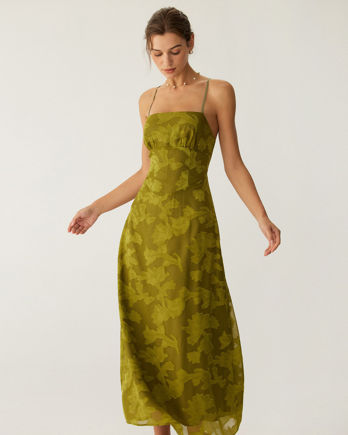 Rivienne Textured Floral A-Line Maxi Dress