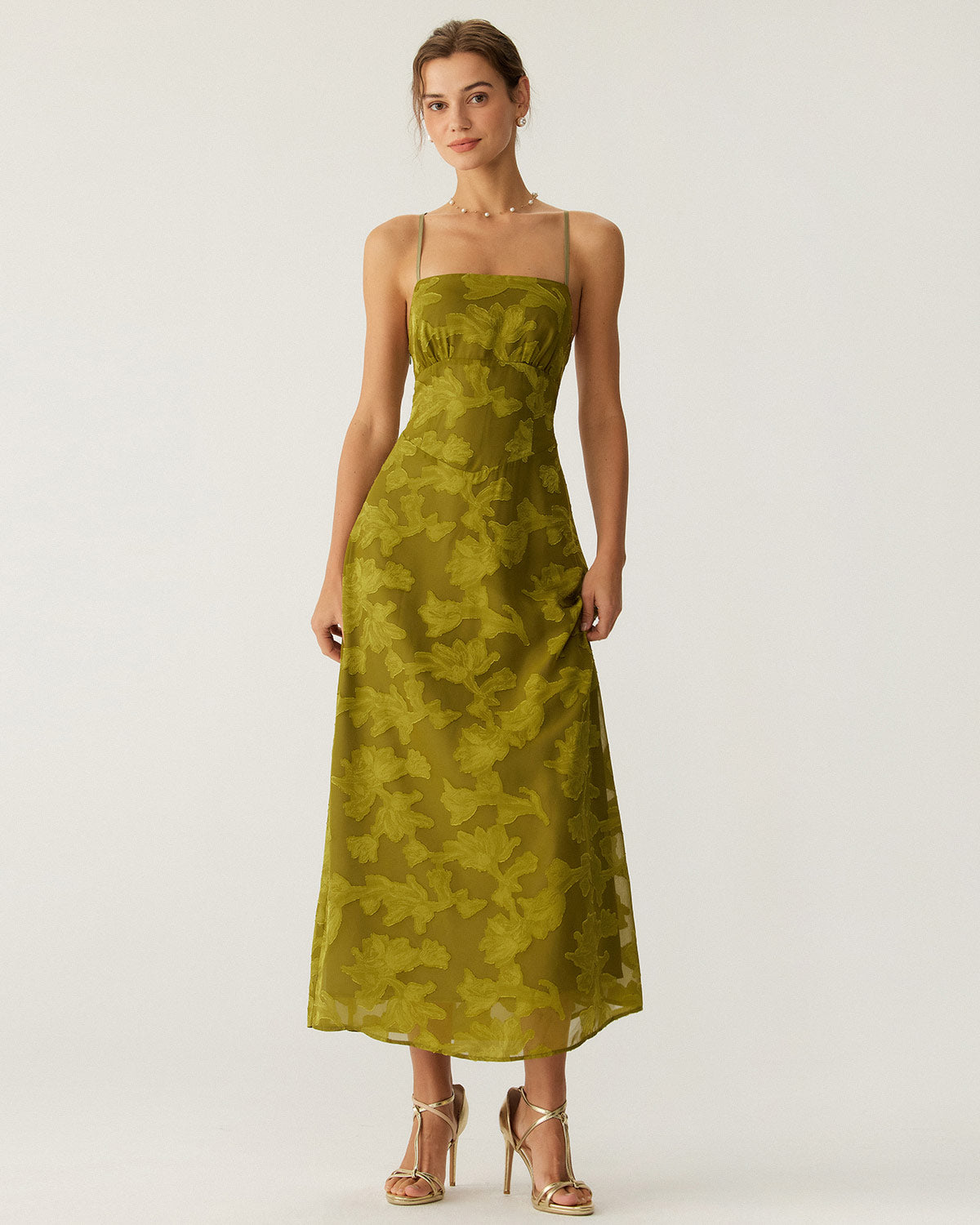 Rivienne Textured Floral A-Line Maxi Dress
