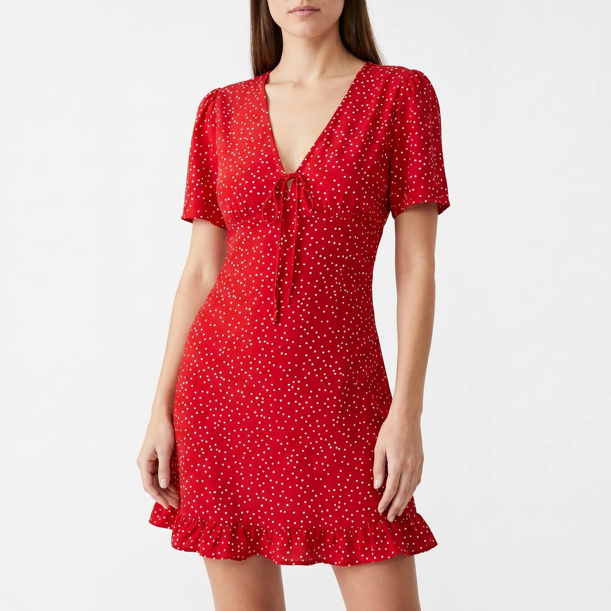 Bellamy Polka Dot Puff Sleeve Mini Dress