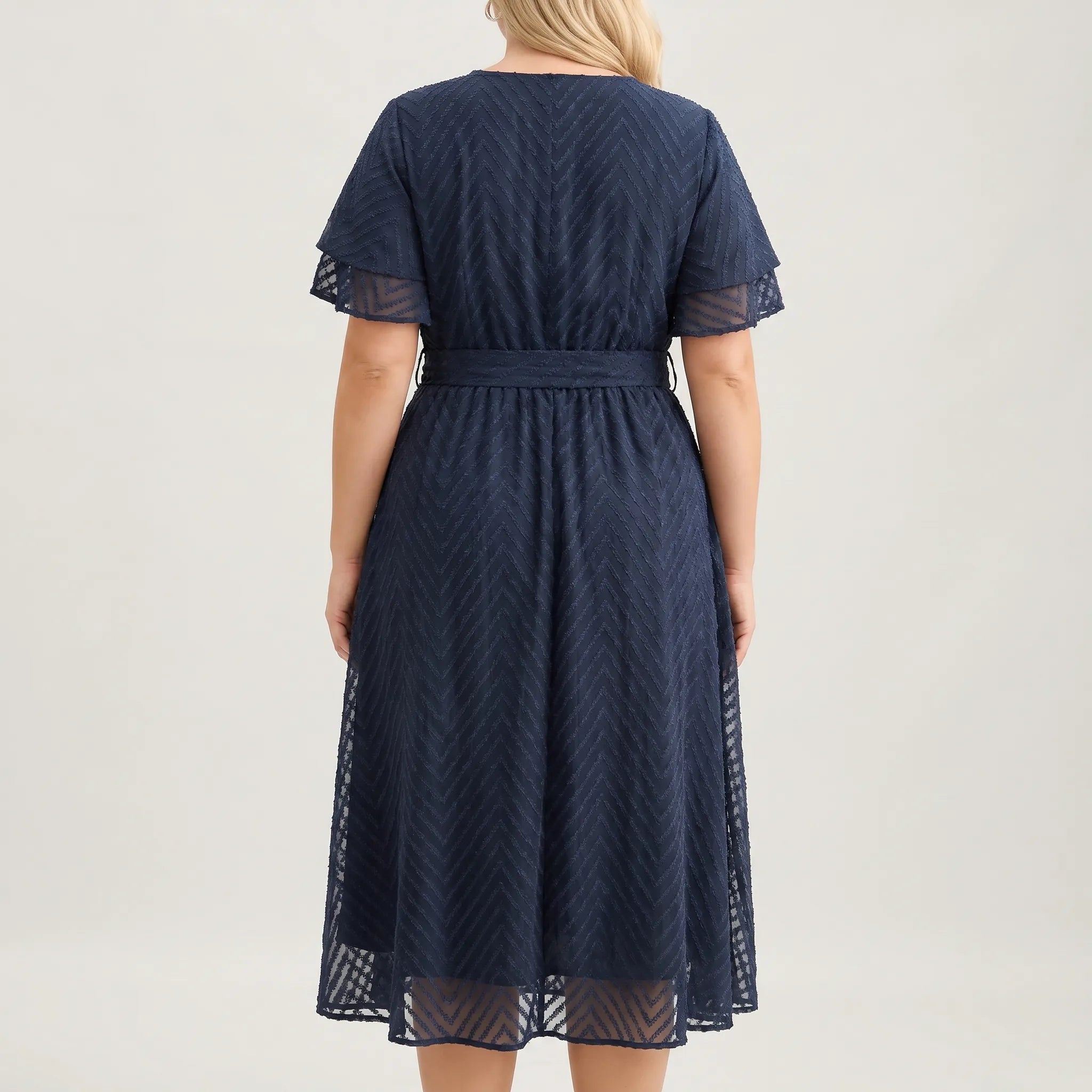Fontaine Tiered Ruffle Sleeve Midi Dress