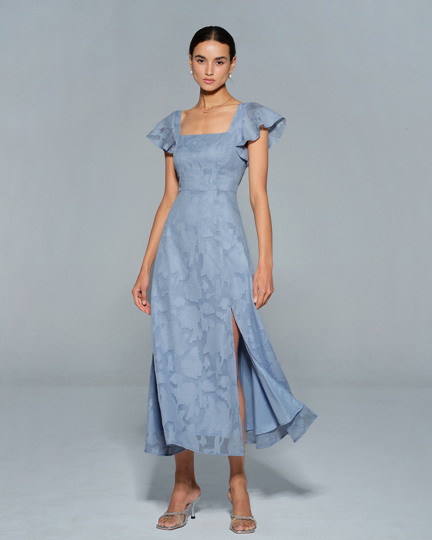 Valentina Square Neck Floral Midi Dress