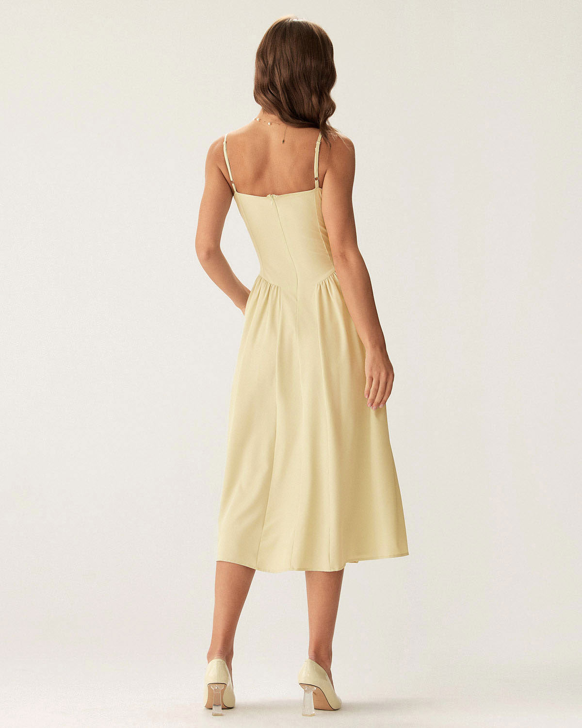 Solina Square Neck A-Line Midi Dress