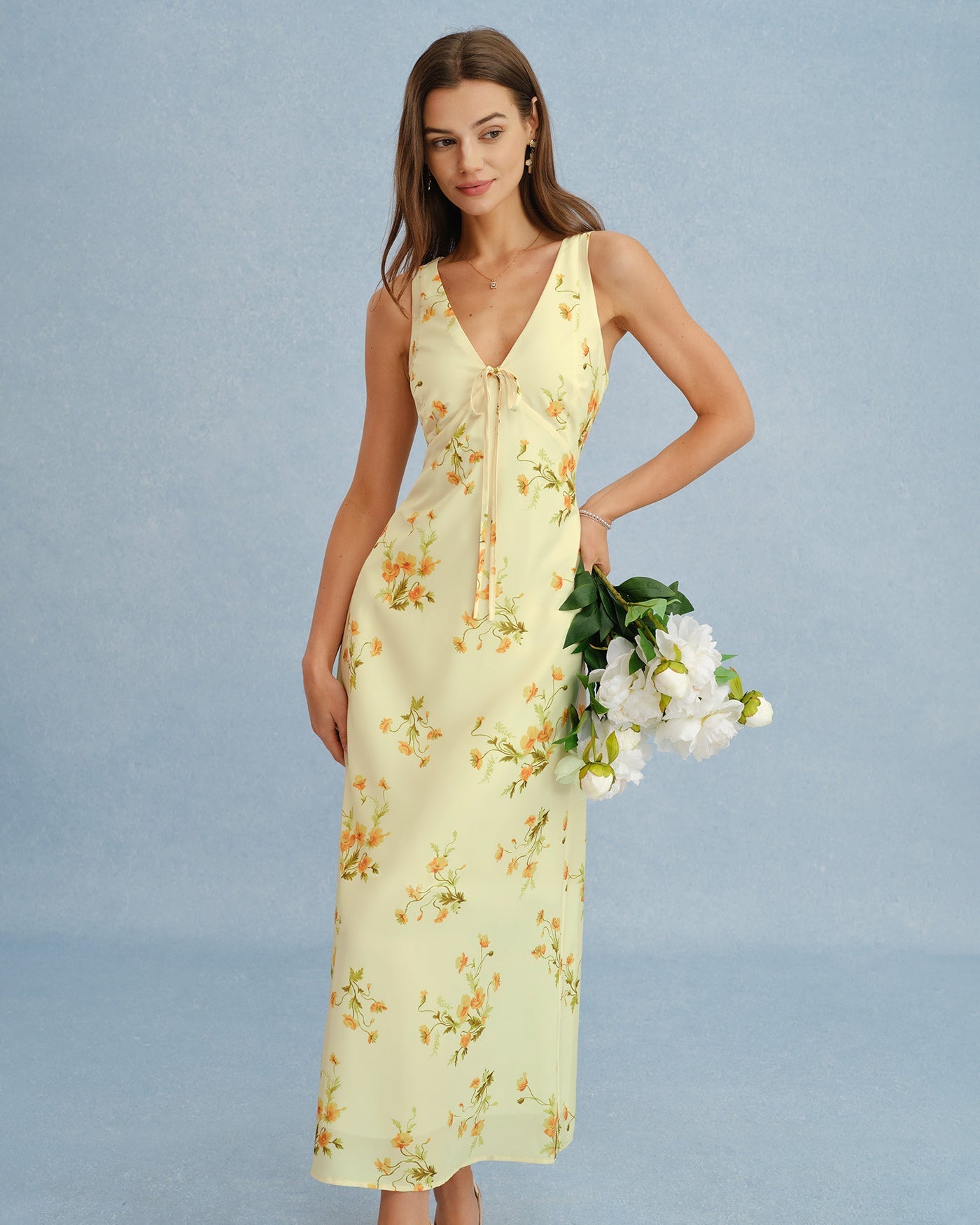Bellora Floral V-Neck Sleeveless Maxi Dress