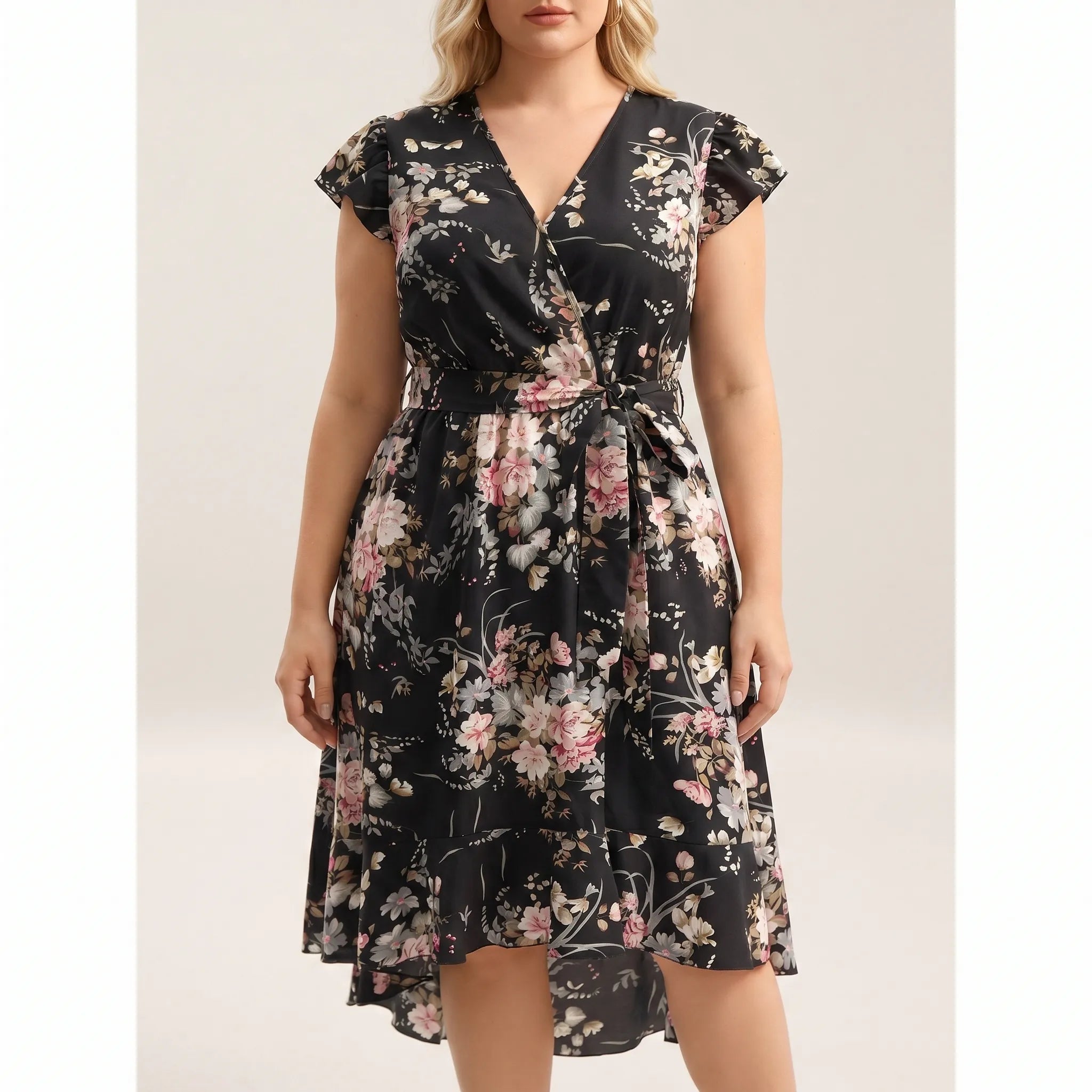 Florina Floral Wrap Midi Dress