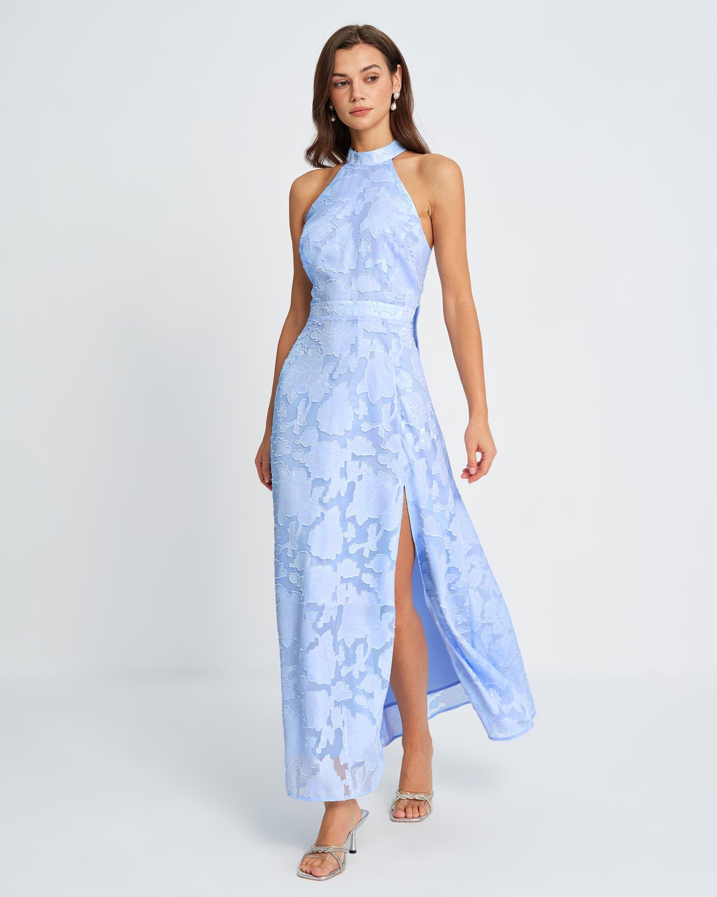 Celestine Mock Neck Sleeveless Maxi Dress
