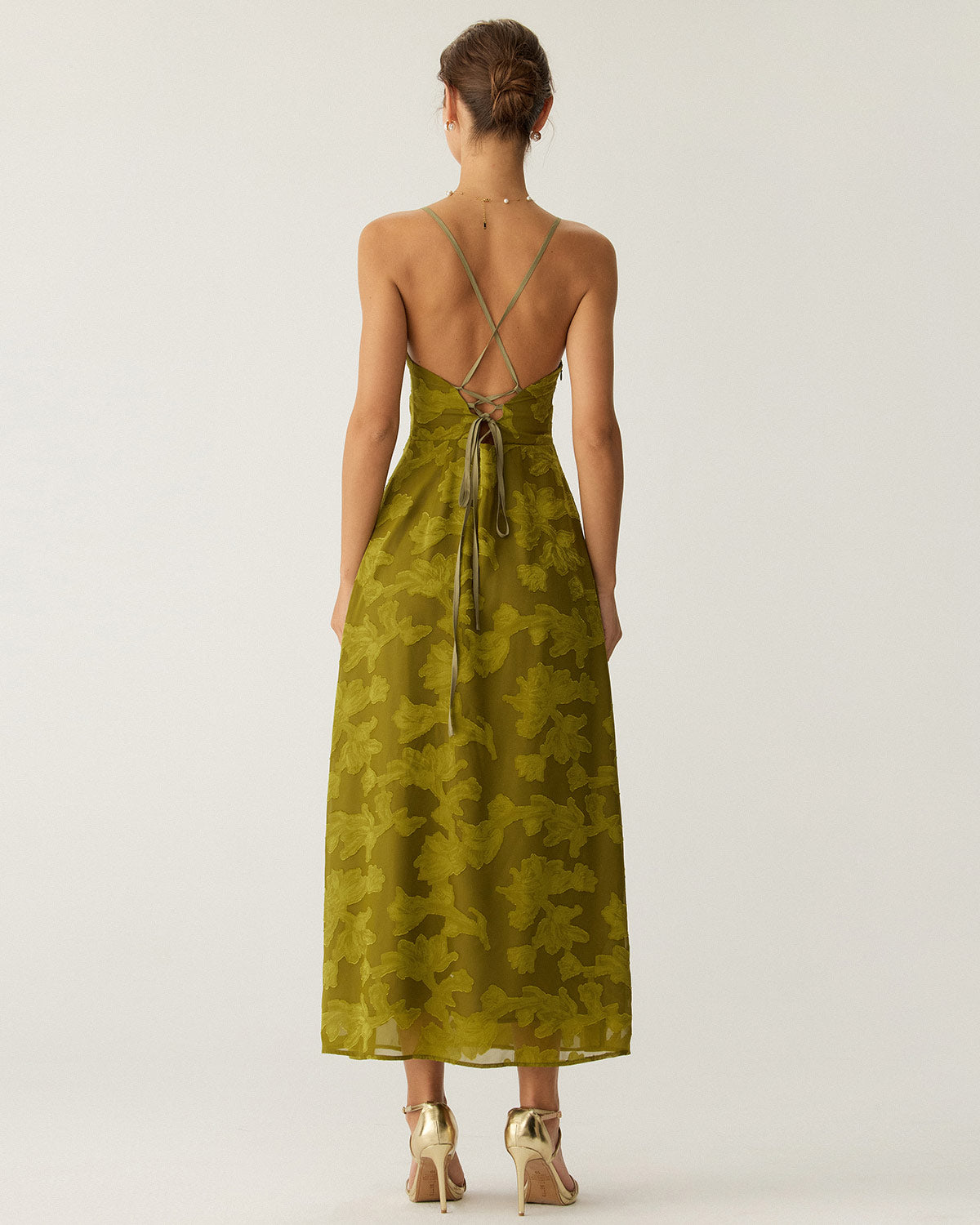 Rivienne Textured Floral A-Line Maxi Dress