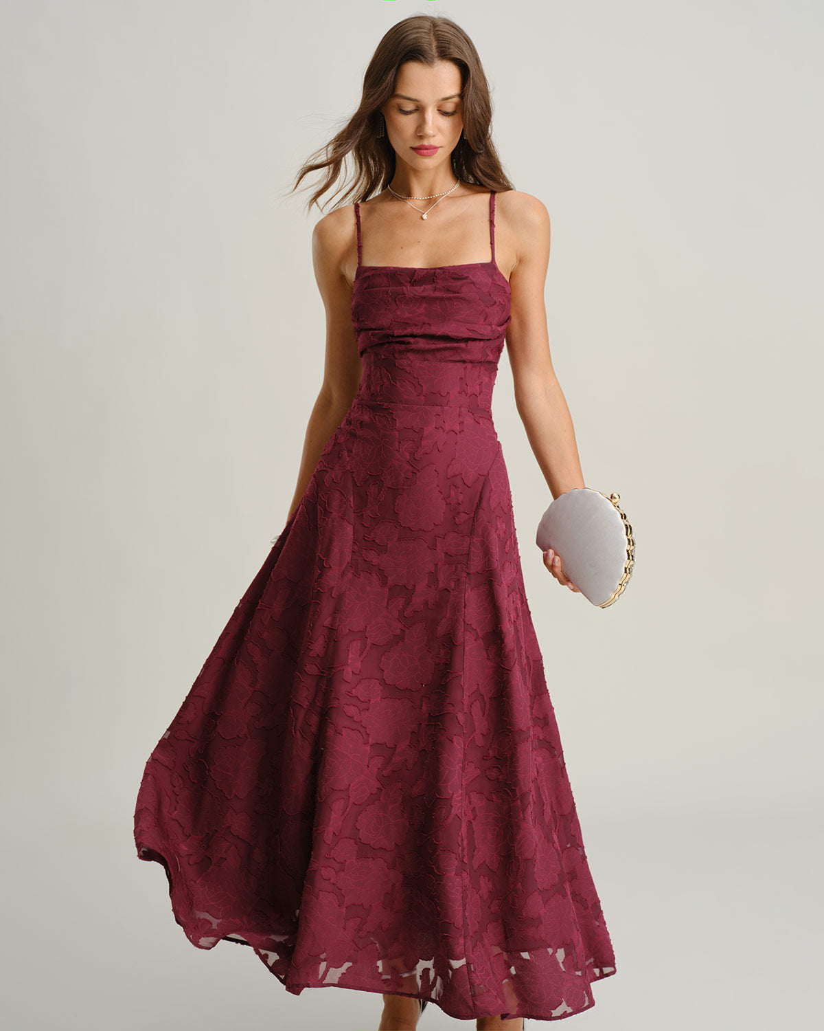 Ravenna Square-Neck A-Line Maxi Dress