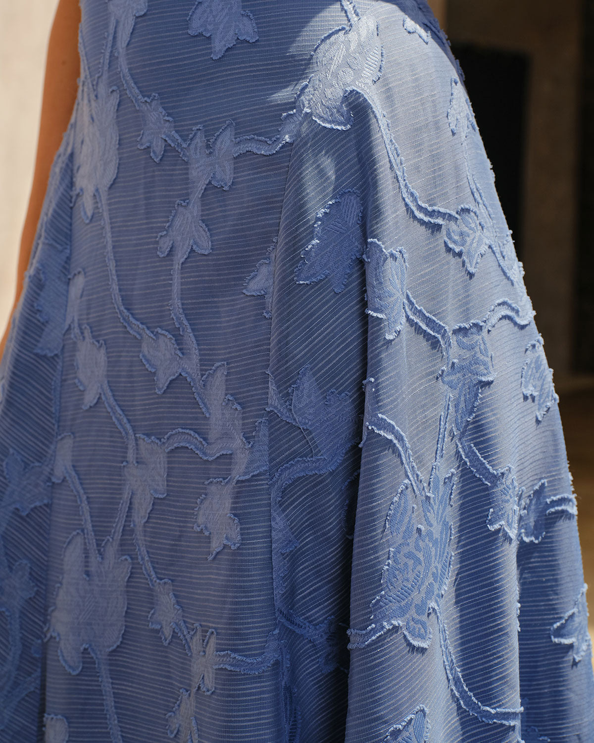 Valeria Square Neck Floral Jacquard Maxi Dress