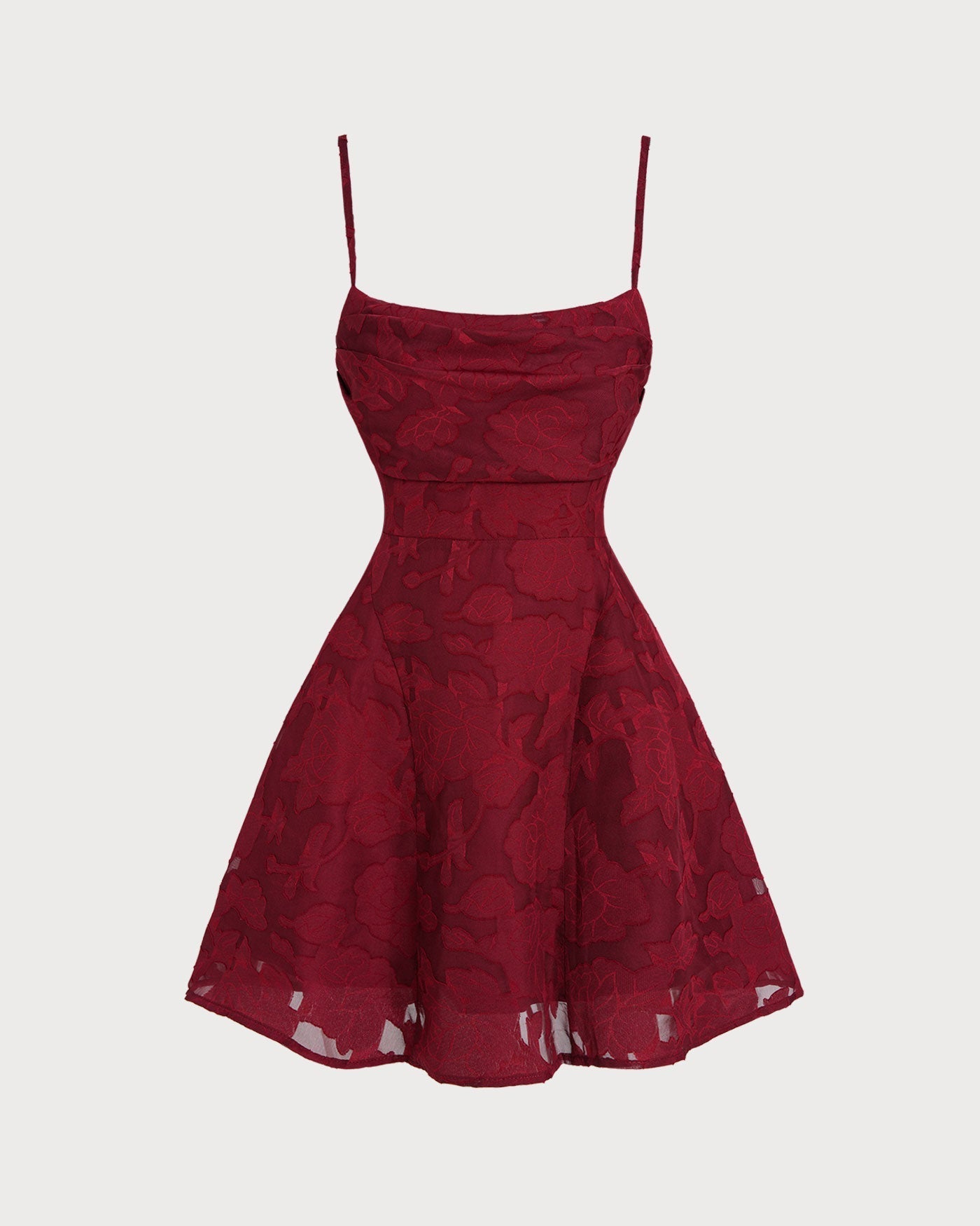 Veyra Textured Floral Square-Neck Mini Dress