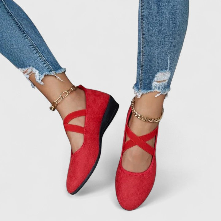 Delray Suede Mary Jane Flats Cushioned Slip-ons
