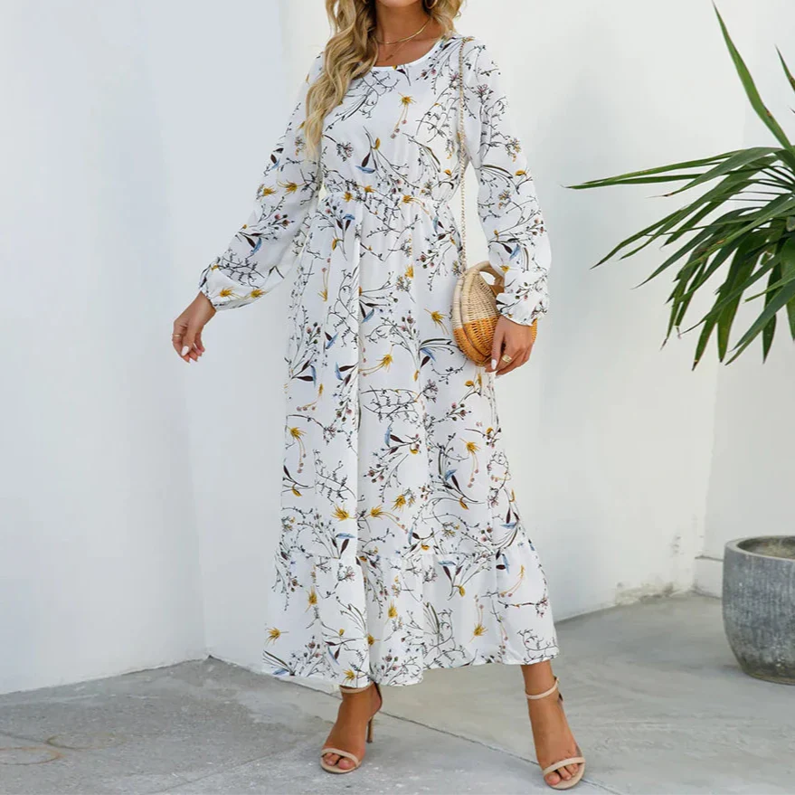 Rosette Women's Floral Long Sleeve Maxi Dress