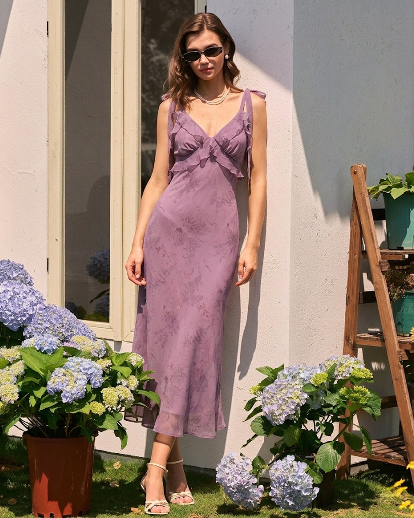 Delphine Floral Midi Slip Dress
