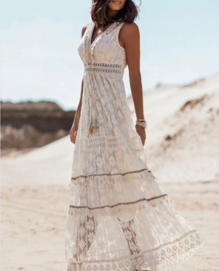 Solana V-Neck Sleeveless Boho Maxi Dress