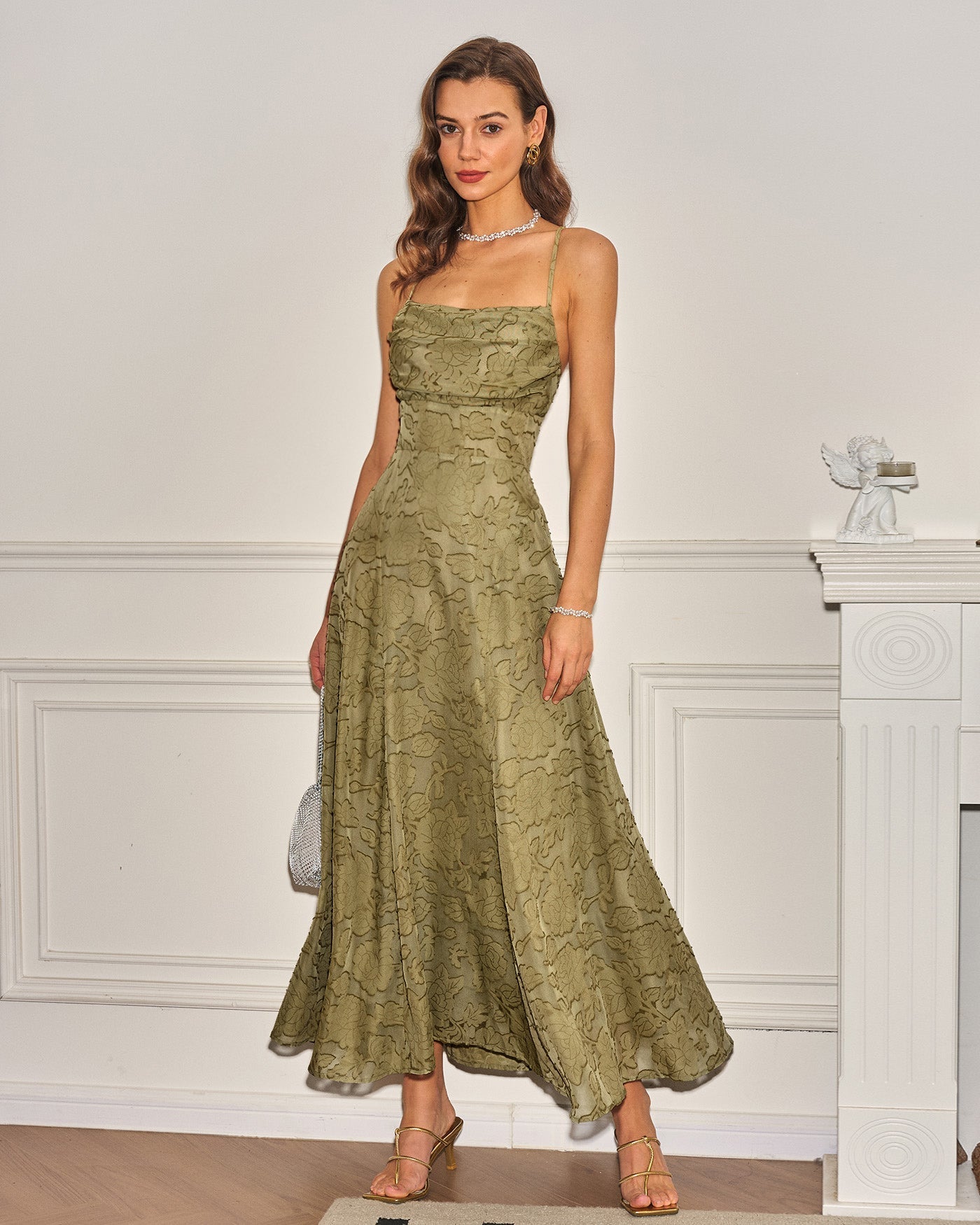 Verdana Square Neck A-Line Maxi Dress