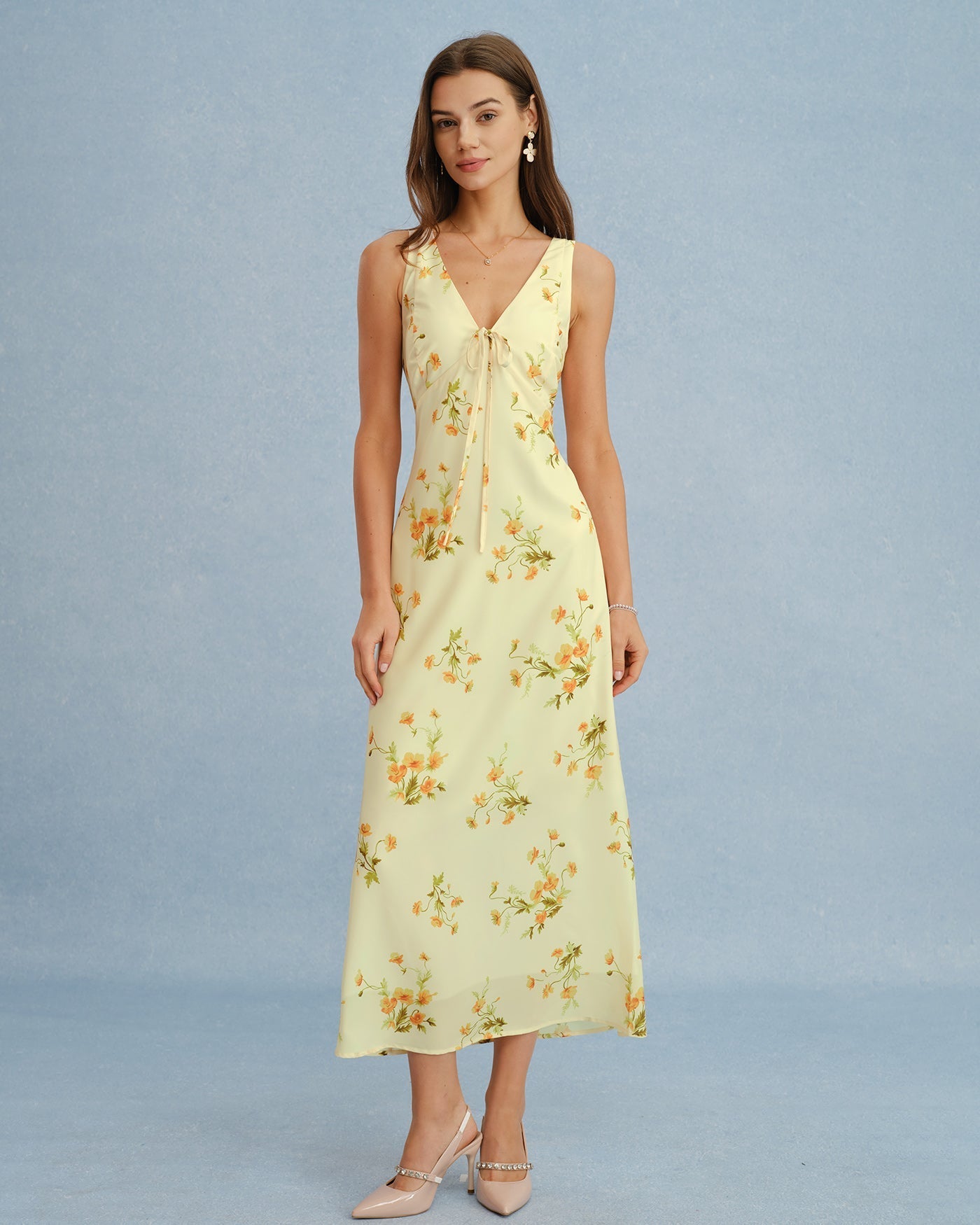 Bellora Floral V-Neck Sleeveless Maxi Dress