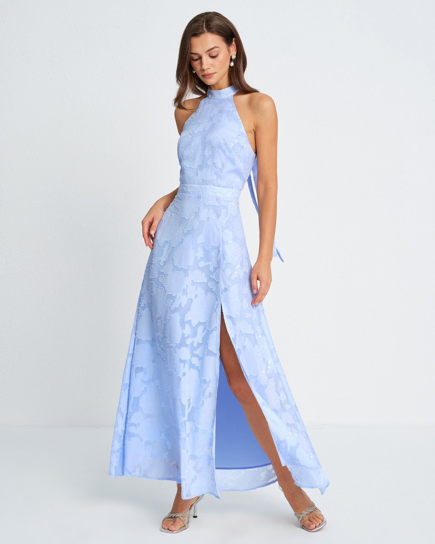 Celestine Mock Neck Sleeveless Maxi Dress