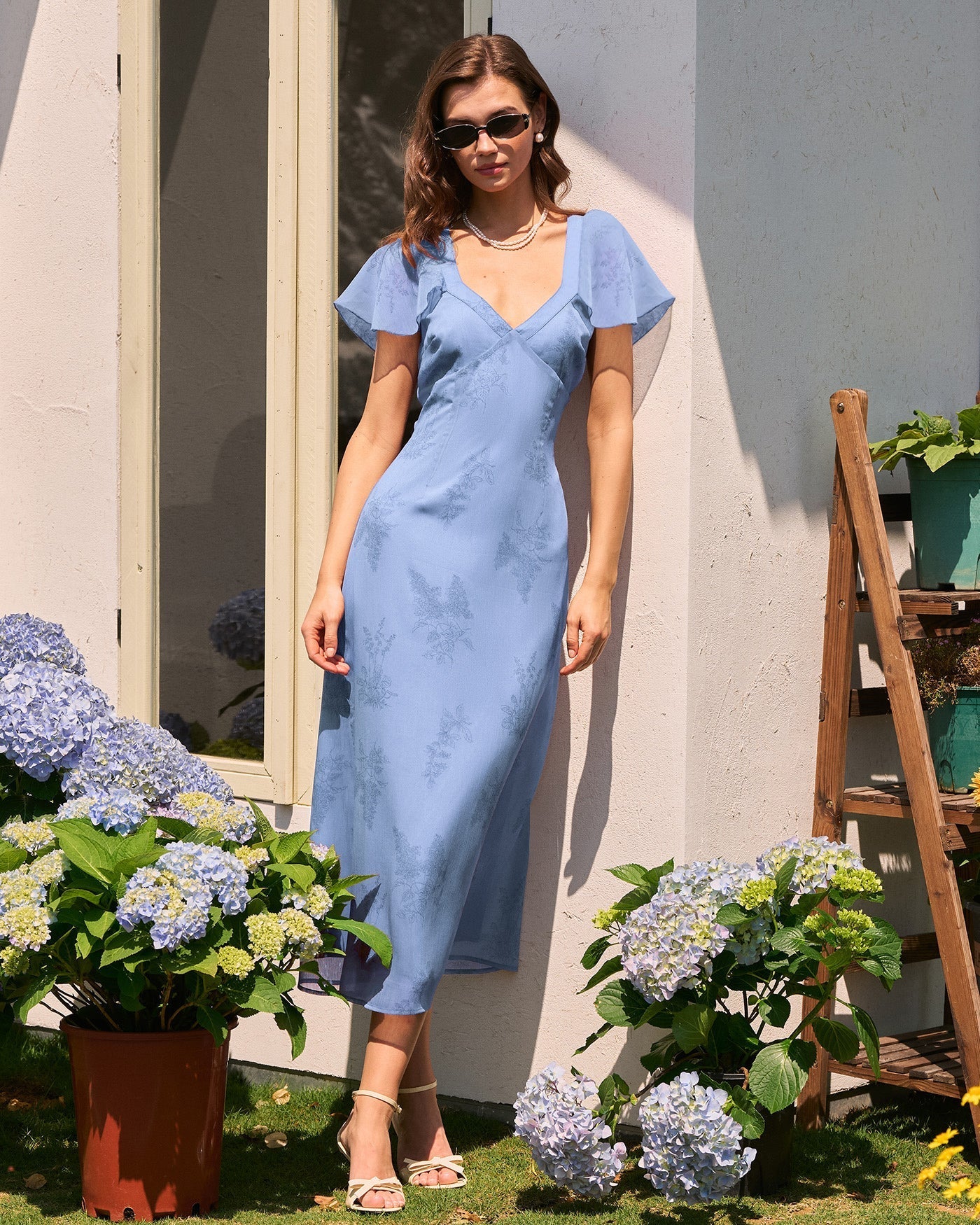 Belrose Floral V-Neck Midi Dress