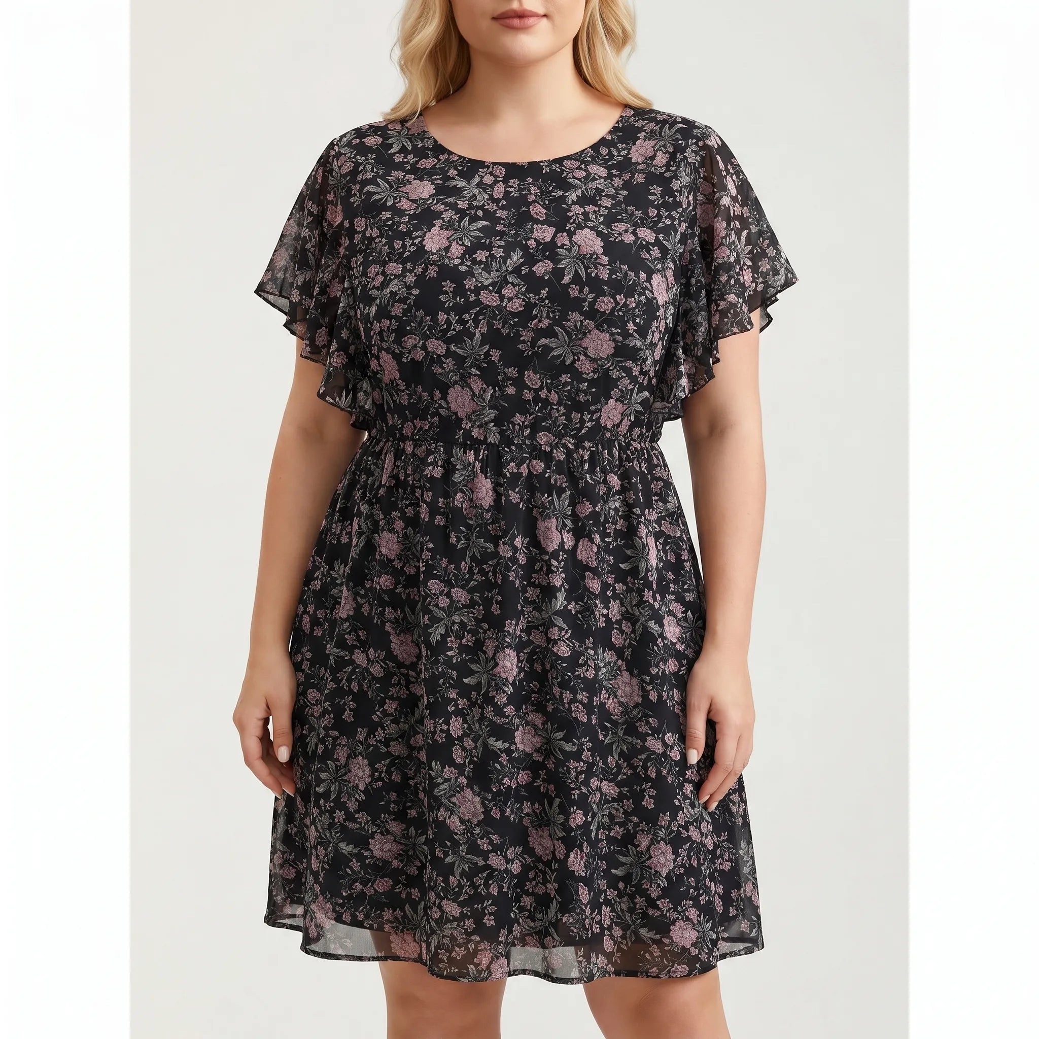 Rosina Floral Print Ruffled Midi Dress