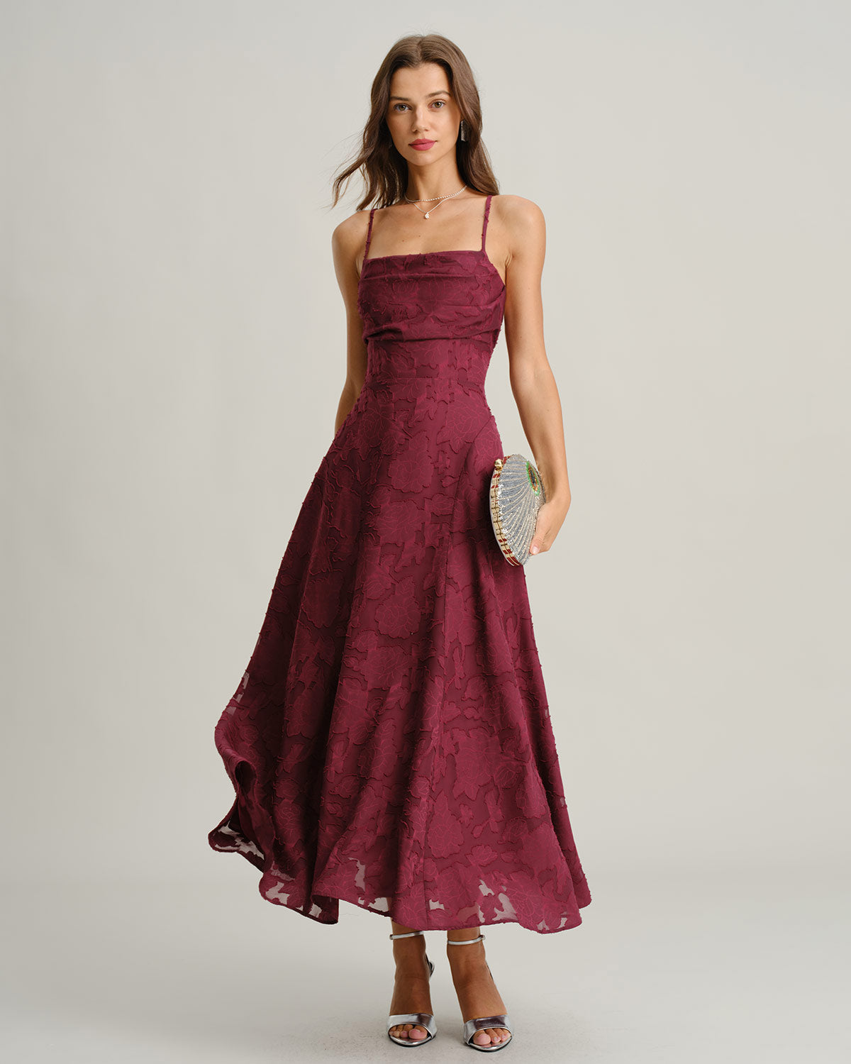 Ravenna Square-Neck A-Line Maxi Dress