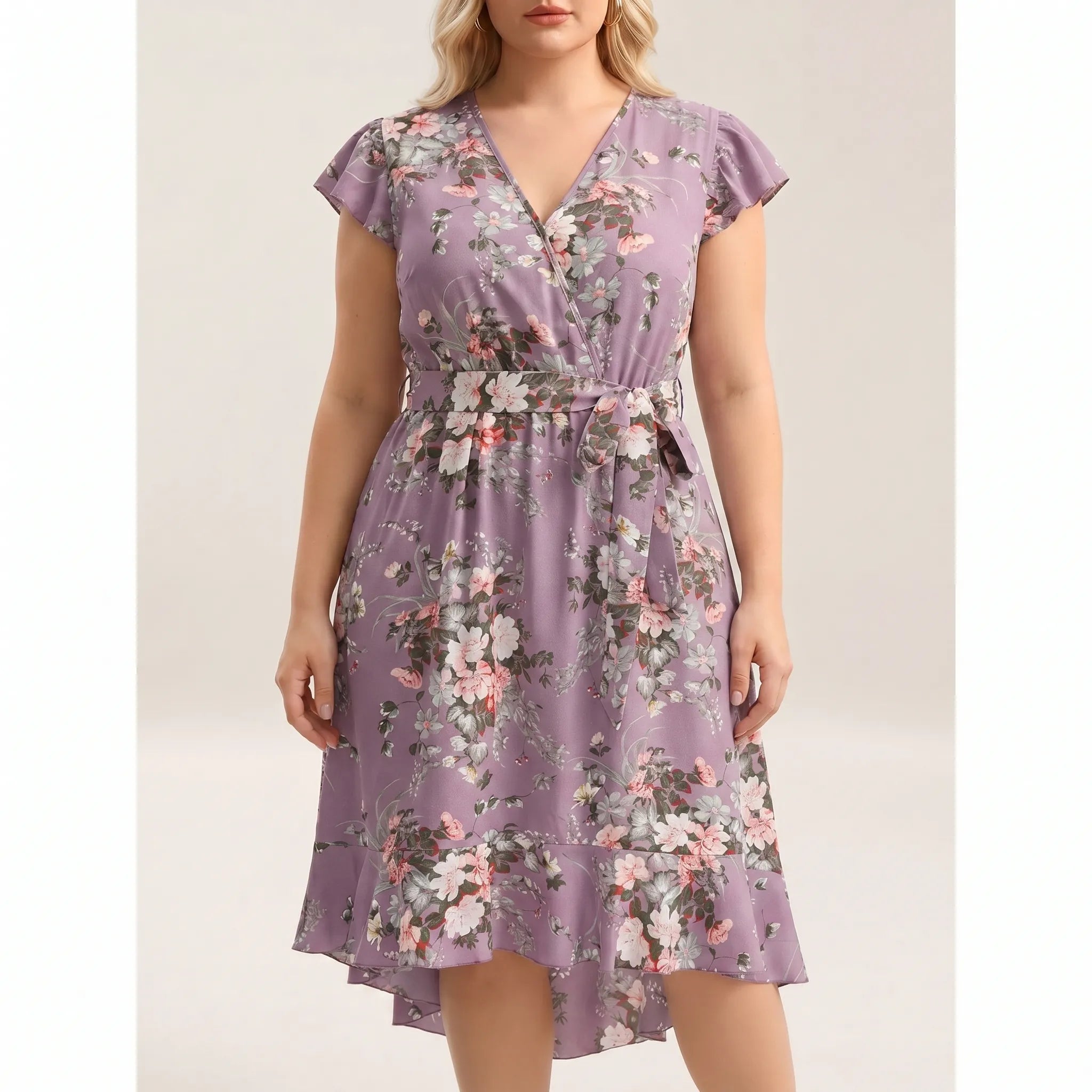 Florina Floral Wrap Midi Dress