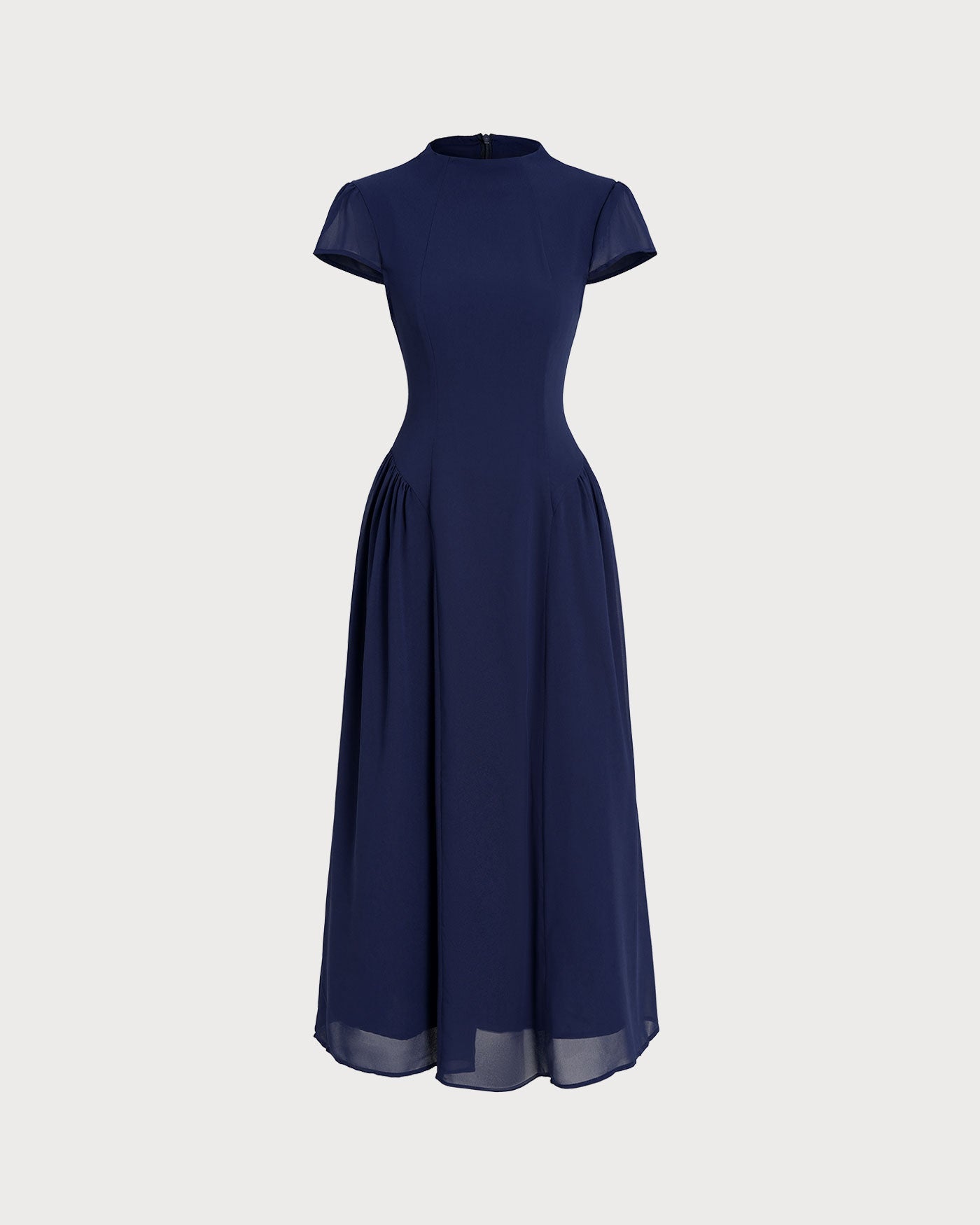 Thalia Turtle Neck Short Sleeve Midi Dress