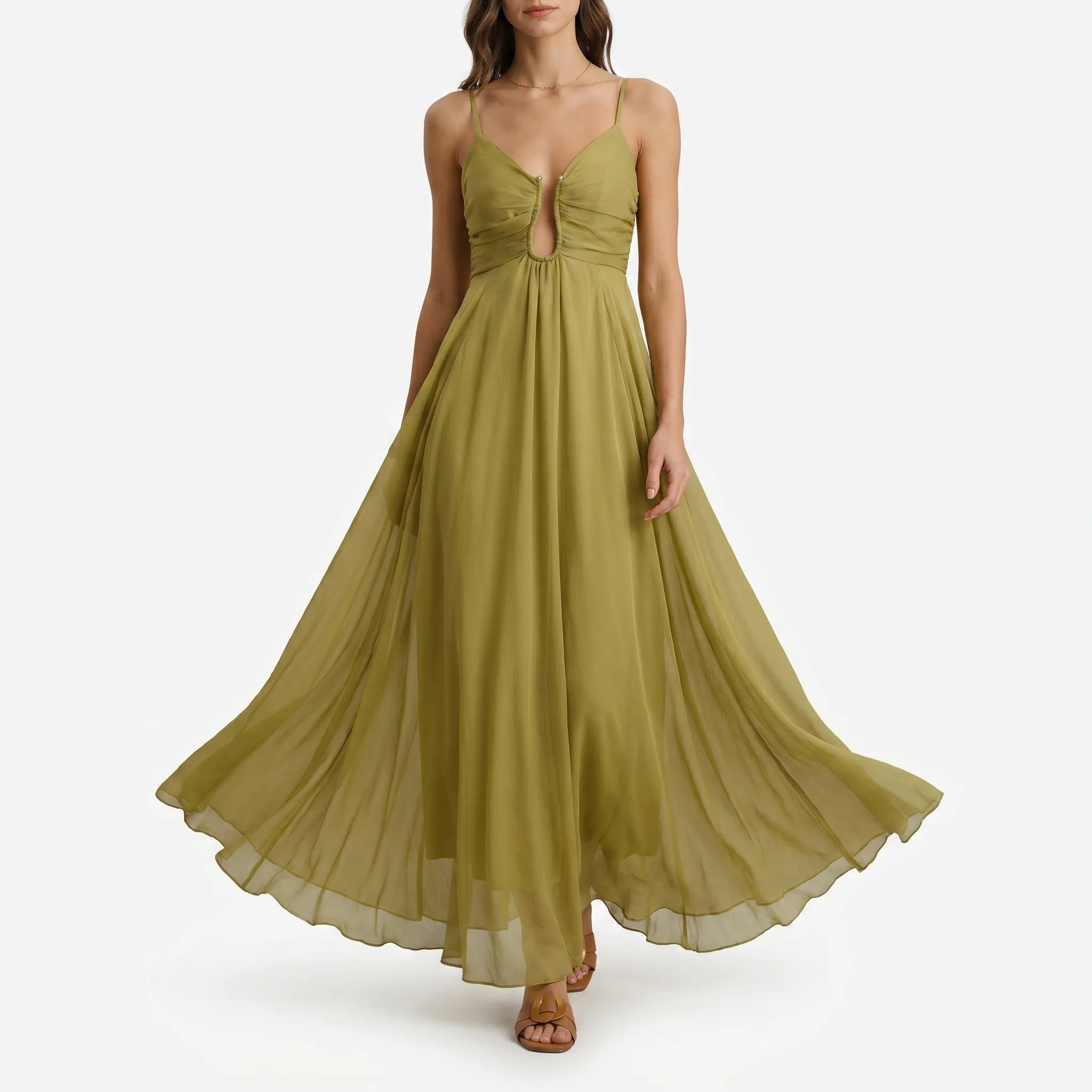Solenne High-Waisted Maxi Dress