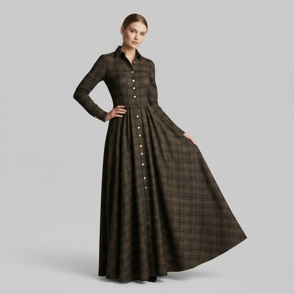 Bellrose Long Sleeve Elastic Waist Maxi Dress