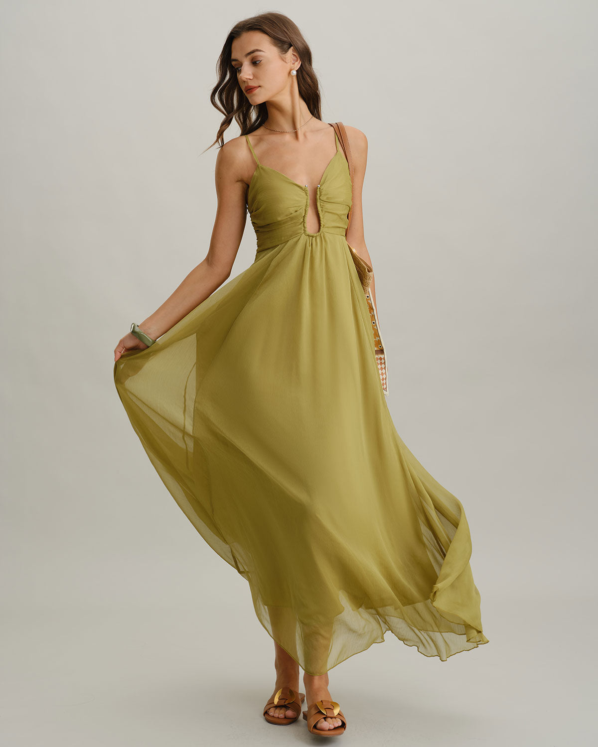 Solenne High-Waisted Maxi Dress