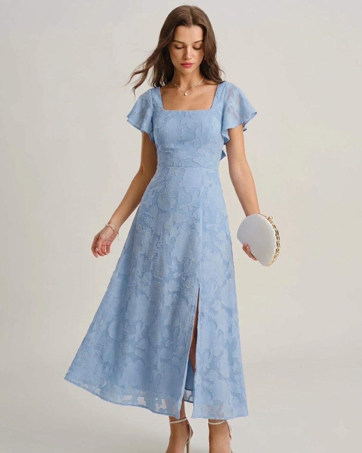 Valentina Square Neck Floral Midi Dress