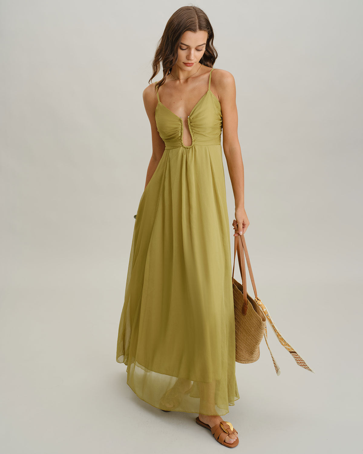 Solenne High-Waisted Maxi Dress