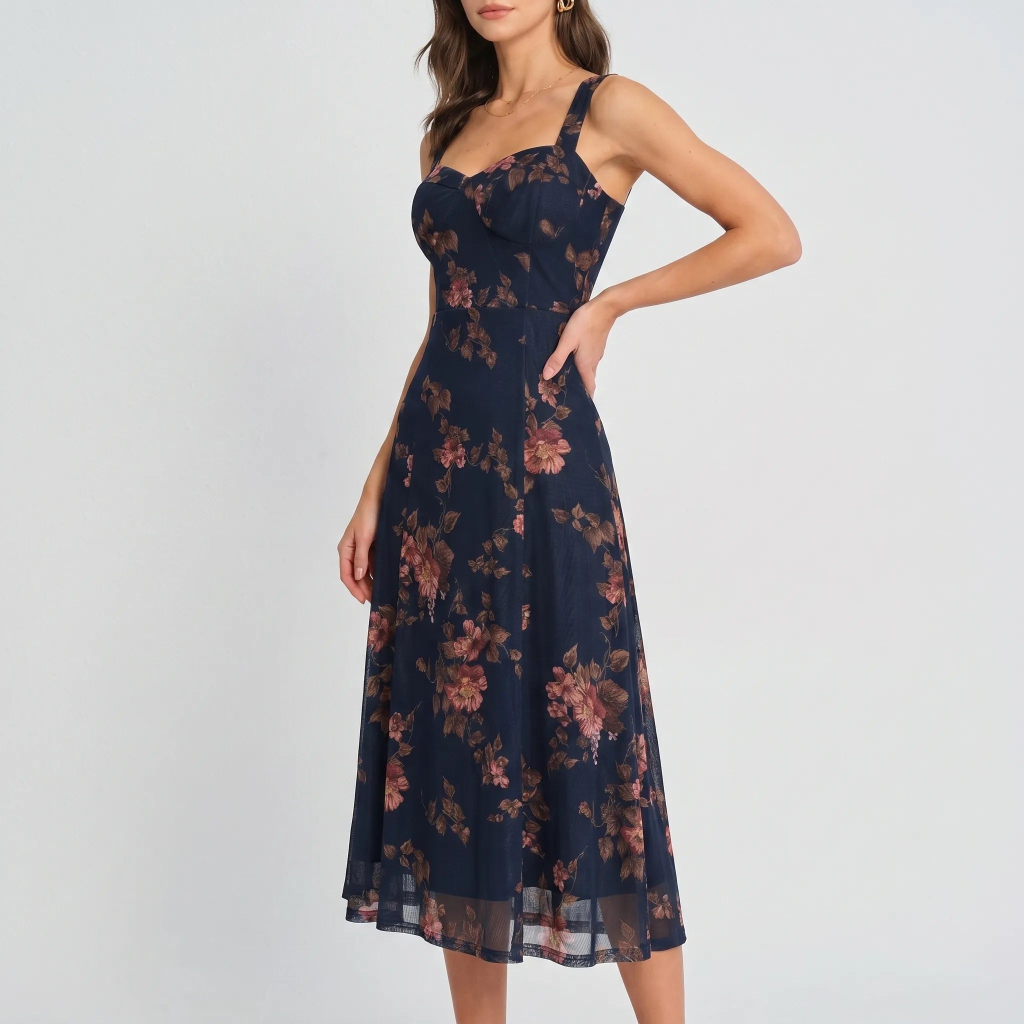 Rosetta Sleeveless Floral Midi Dress