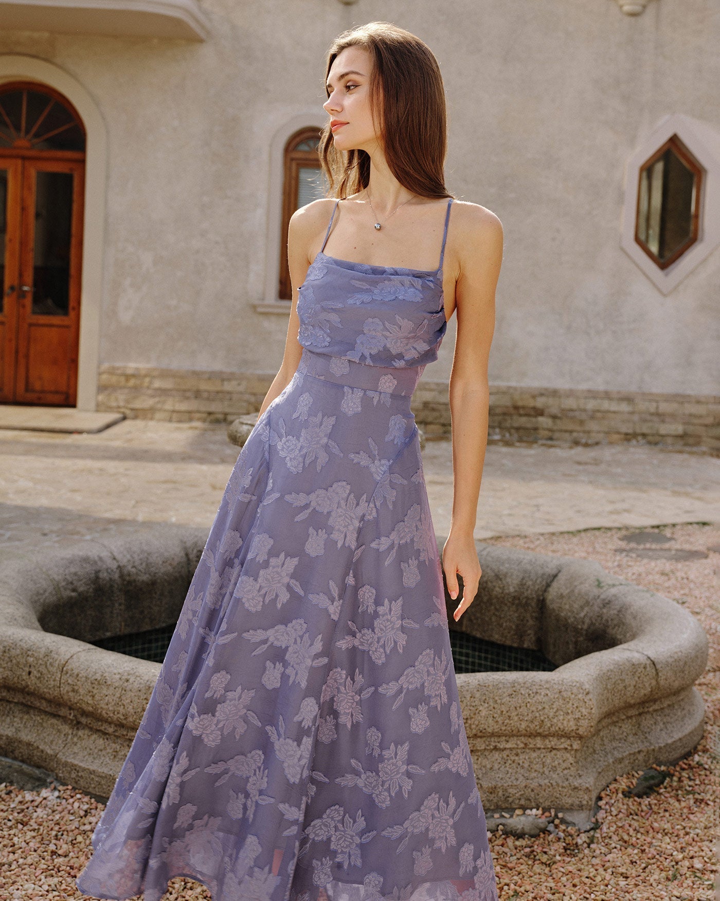 Corella Floral Textured Slip Dress