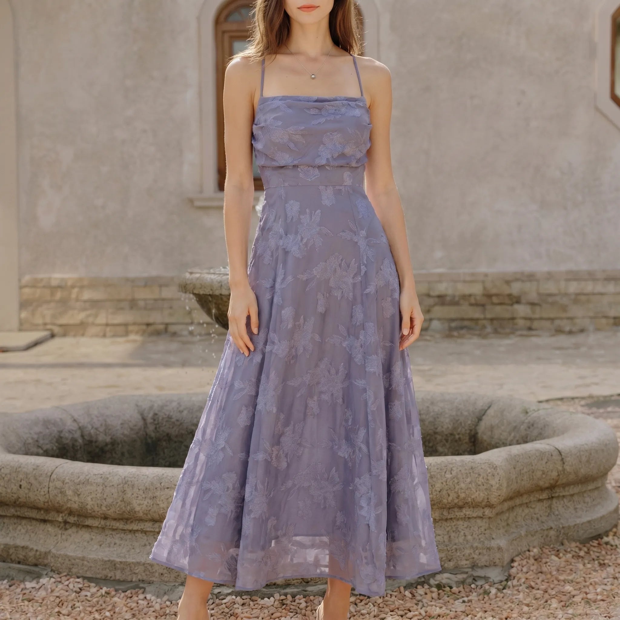 Corella Floral Textured Slip Dress