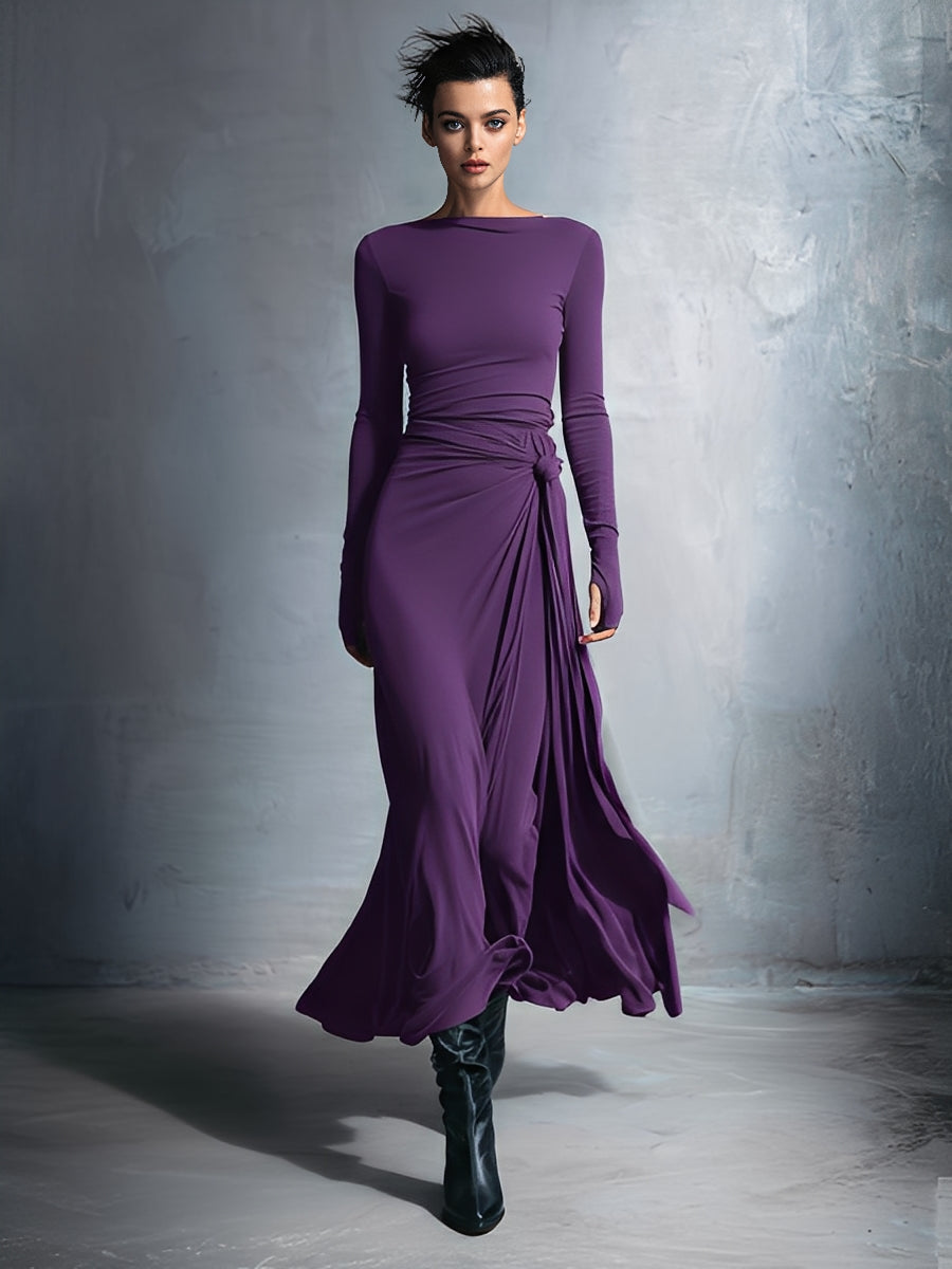 Violette Long Sleeve Wrap Maxi Dress