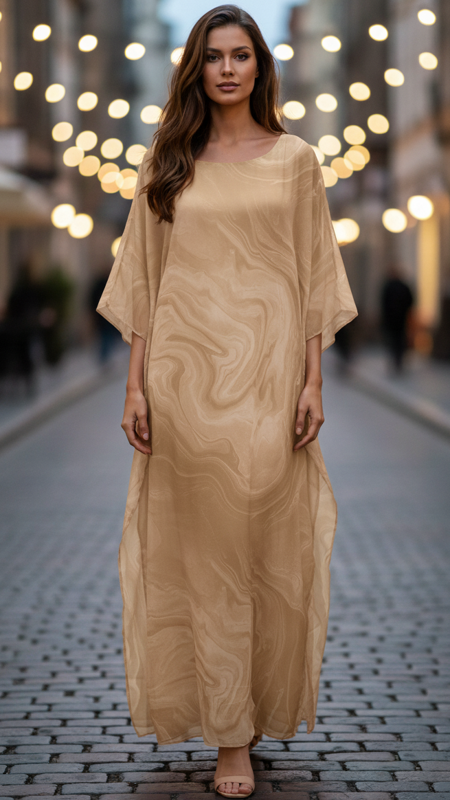 Solenne Batwing Kaftan Maxi Dress