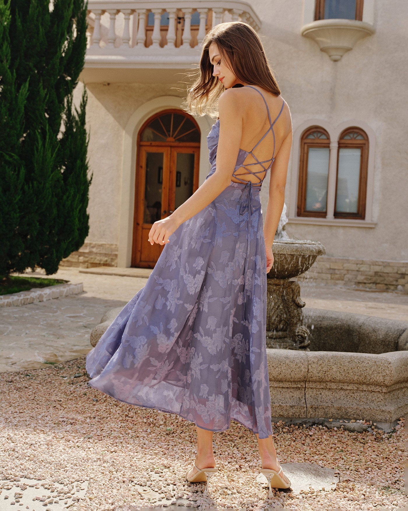 Corella Floral Textured Slip Dress