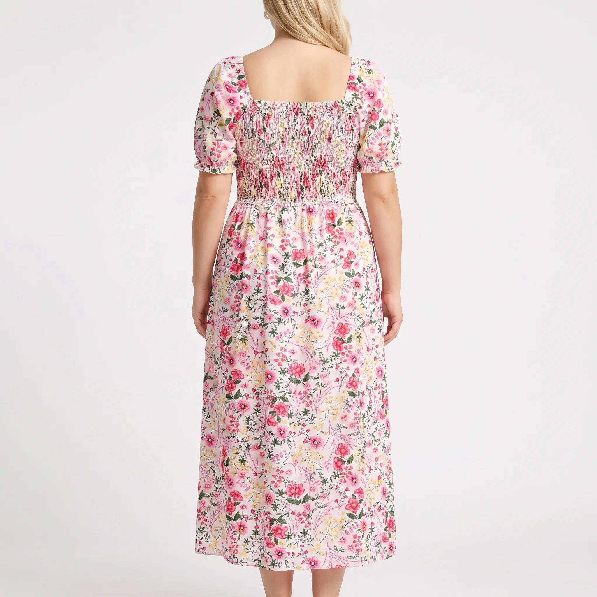 Rosalind Shirred Bodice Floral Maxi Dress