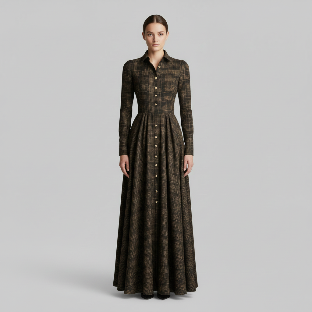 Bellrose Long Sleeve Elastic Waist Maxi Dress