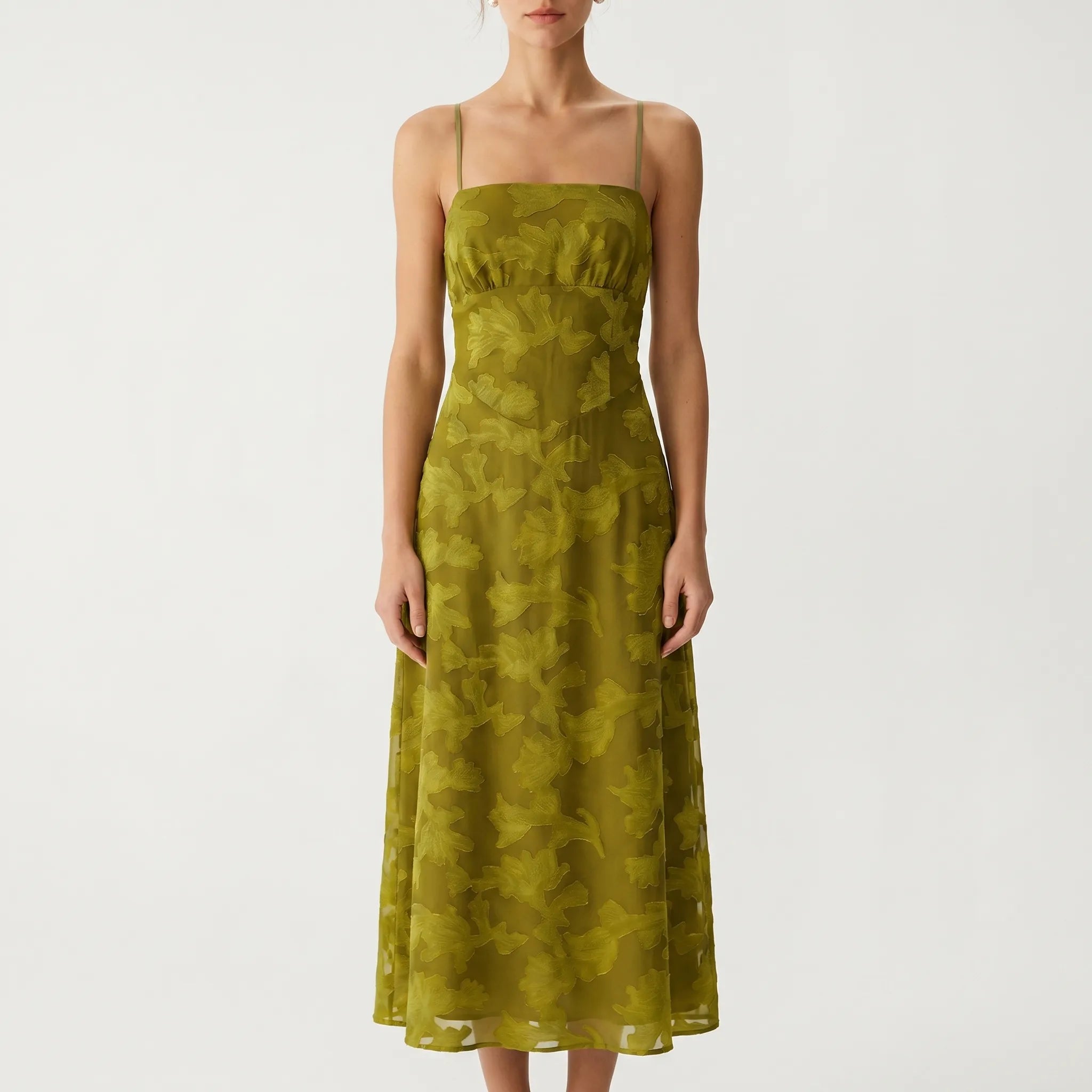 Rivienne Textured Floral A-Line Maxi Dress