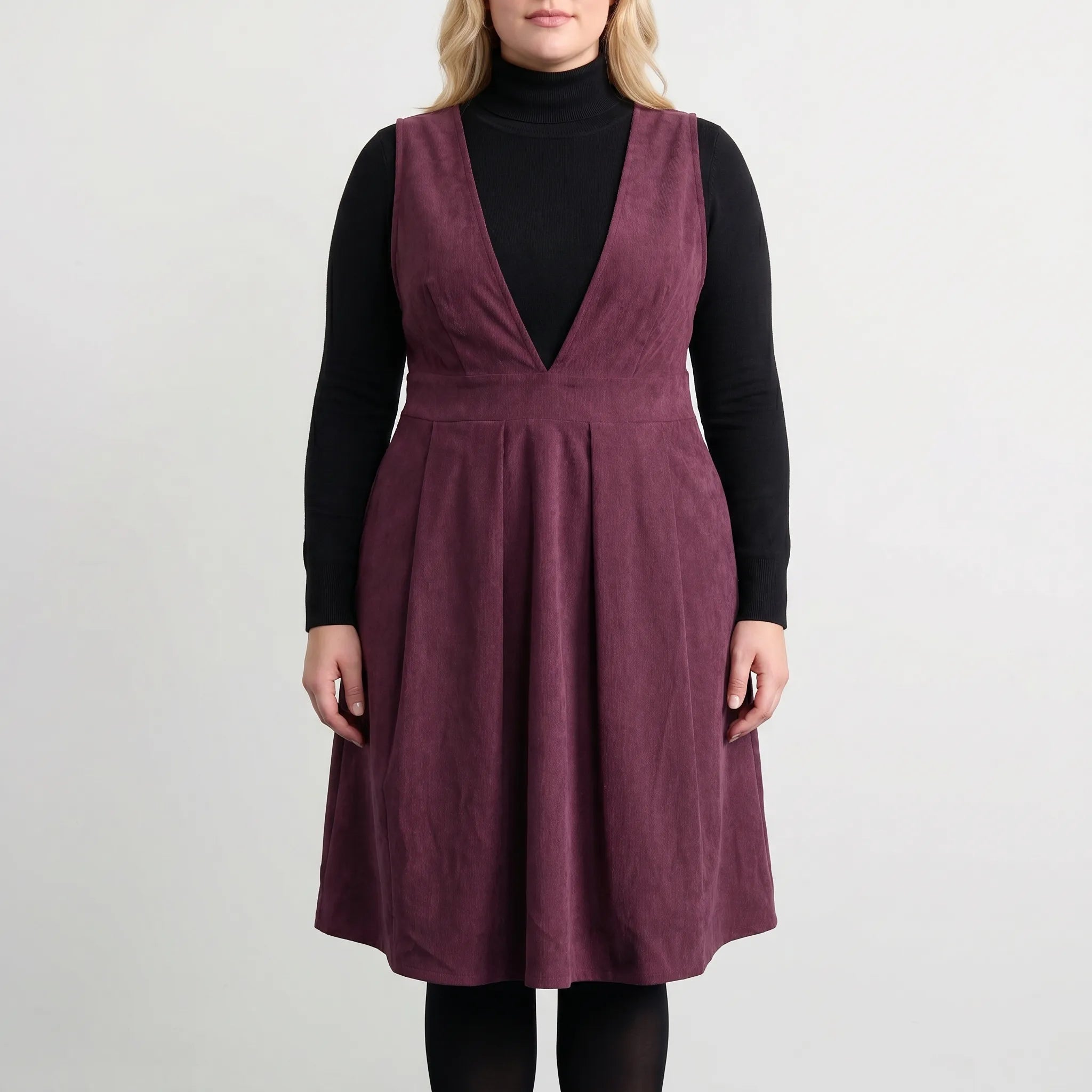 Halden Sleeveless V-Neck Pleated Mini Dress