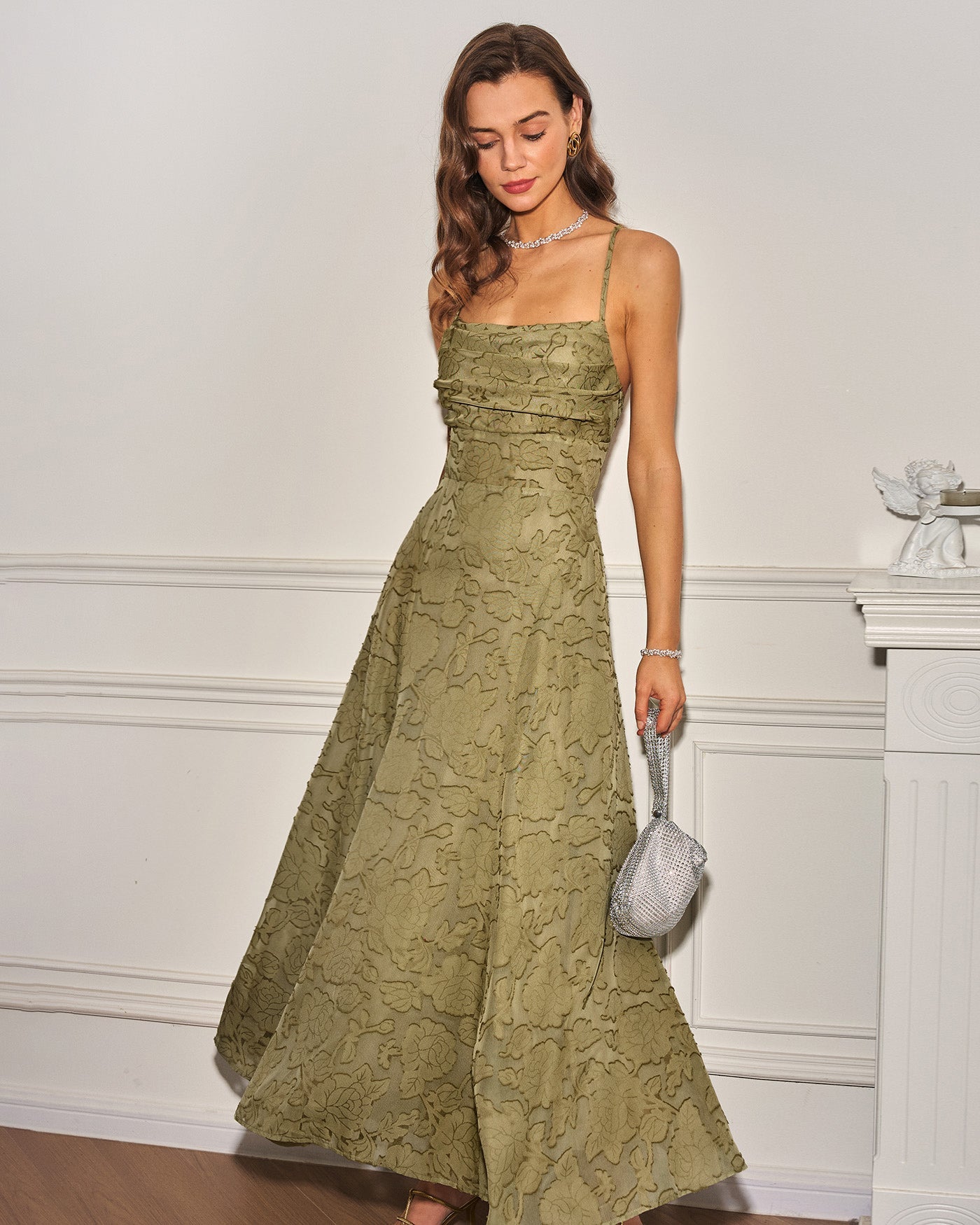 Verdana Square Neck A-Line Maxi Dress