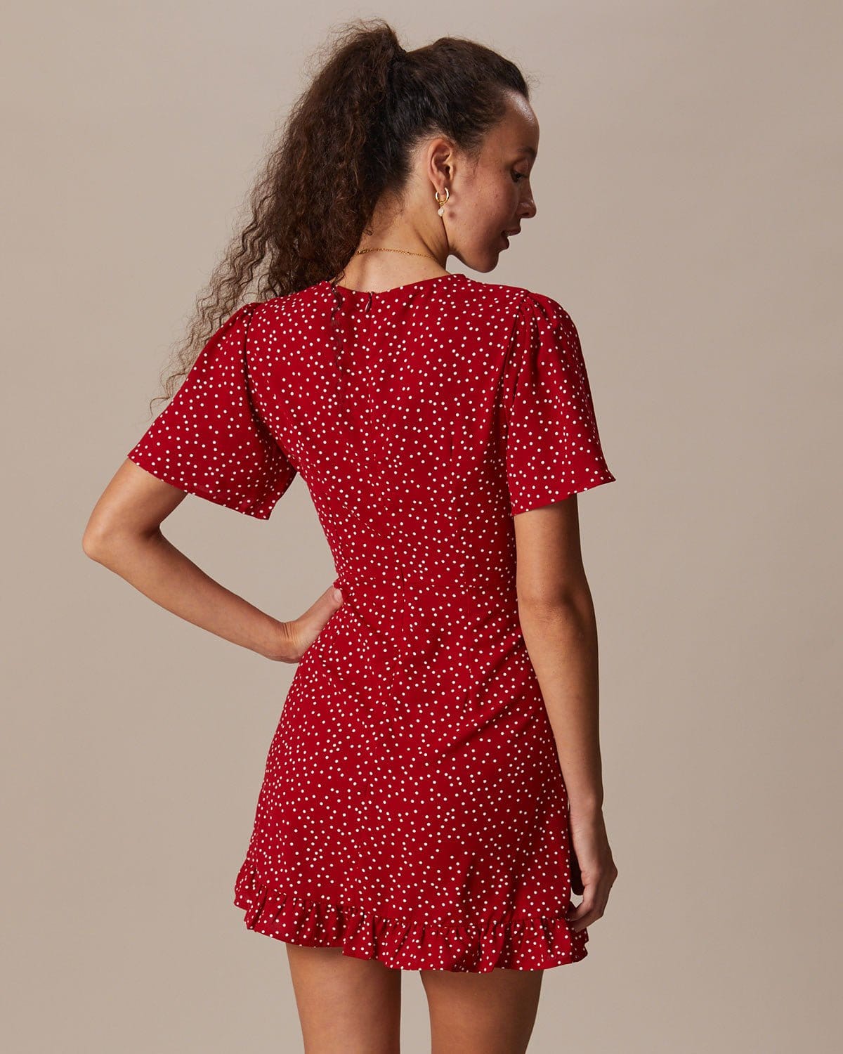 Bellamy Polka Dot Puff Sleeve Mini Dress