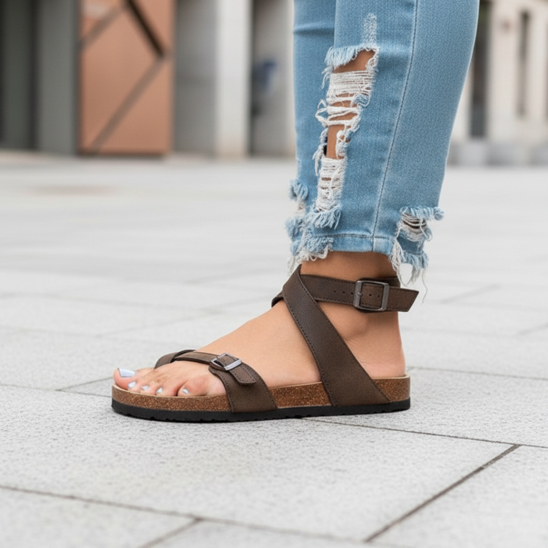 Cordoba Leather Toe Loop Footbed Sandals