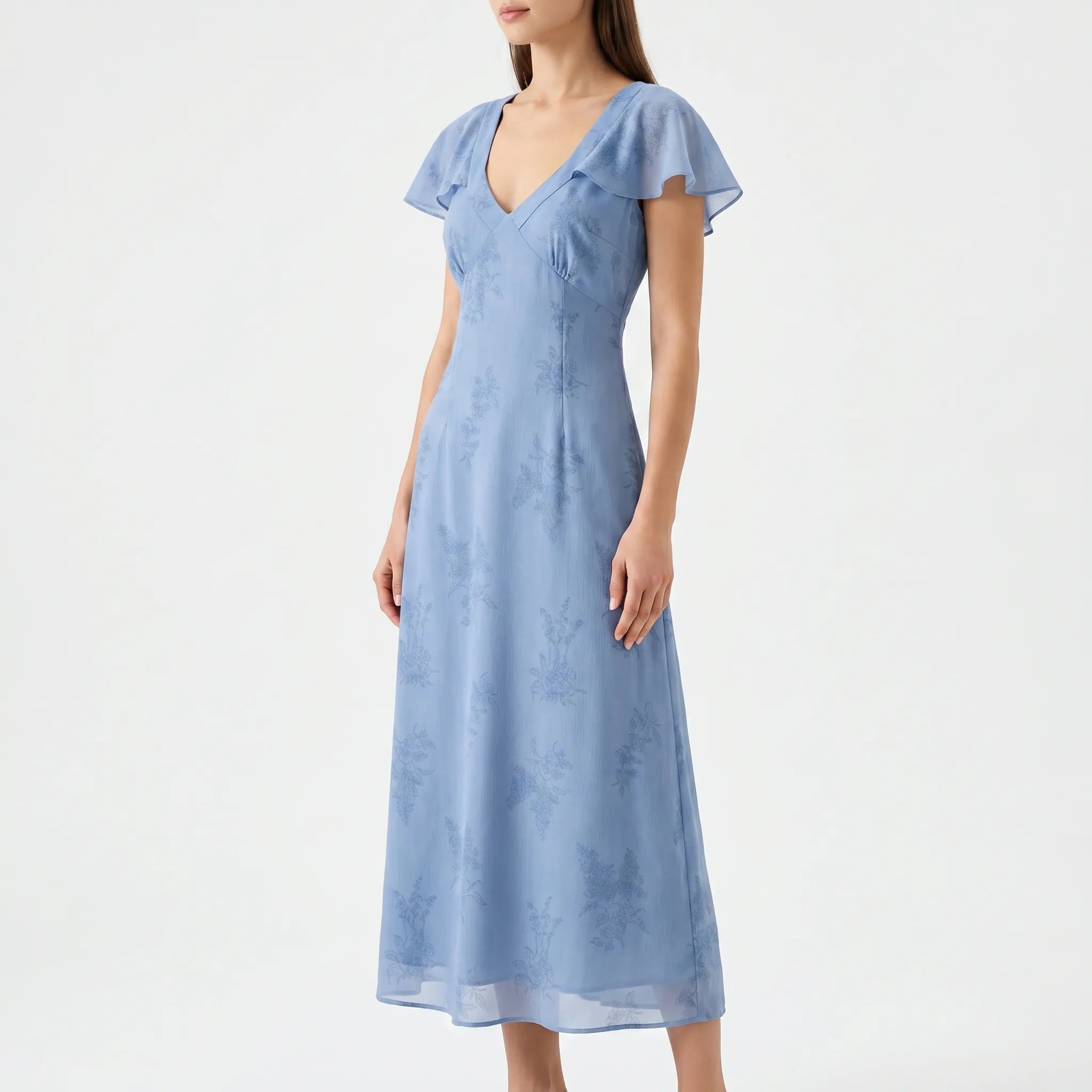Belrose Floral V-Neck Midi Dress