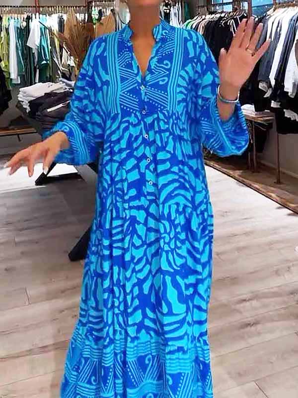 Valencia V-Neck Long Sleeve Maxi Dress