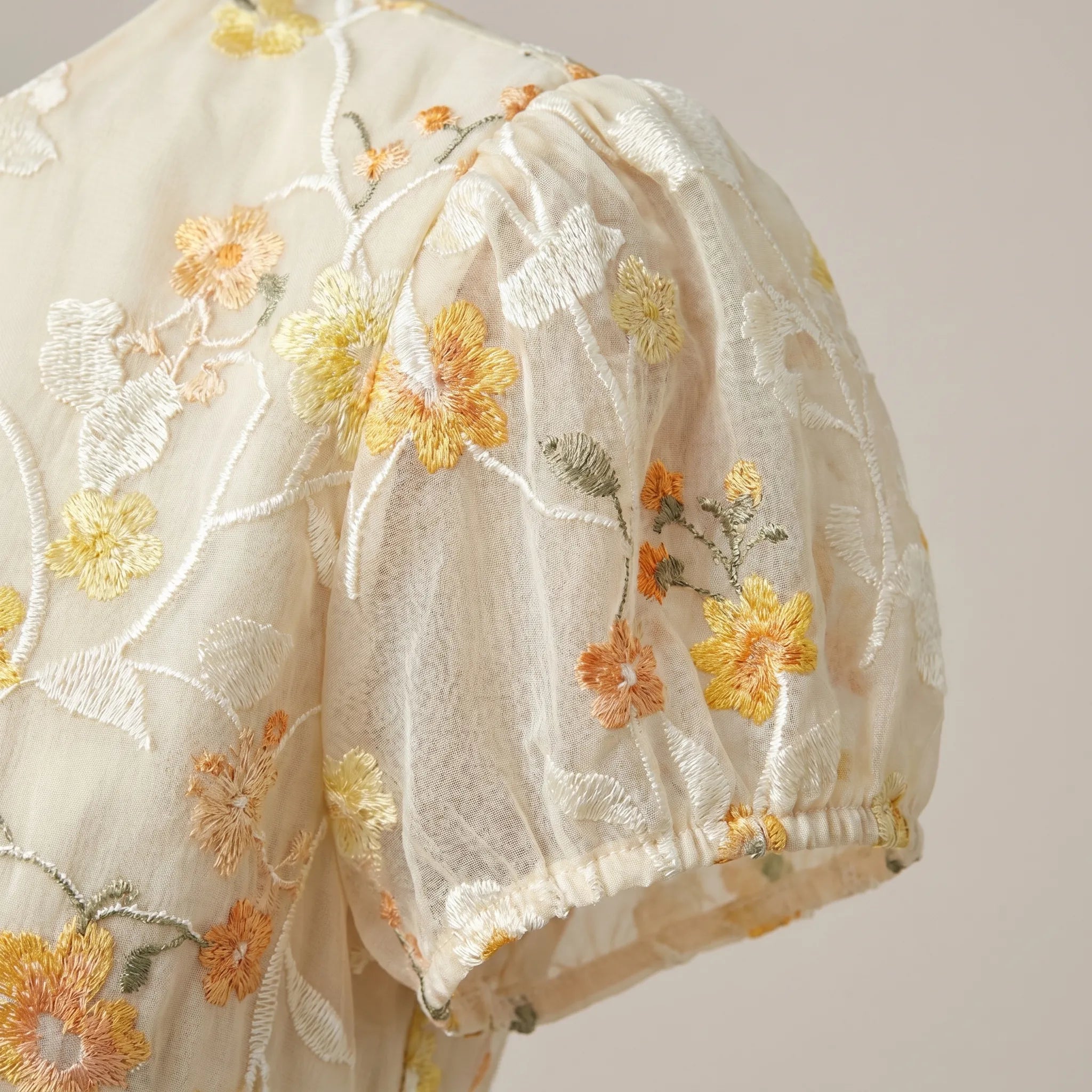 Rosette Textured Floral Midi Dress