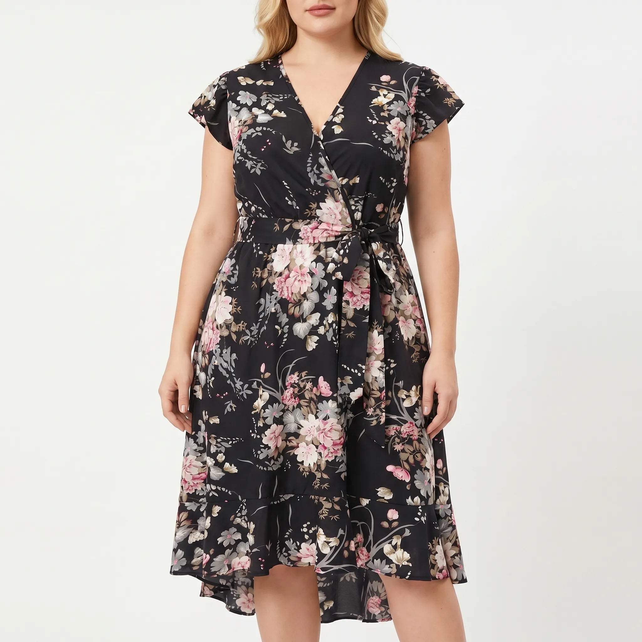 Florina Floral Wrap Midi Dress