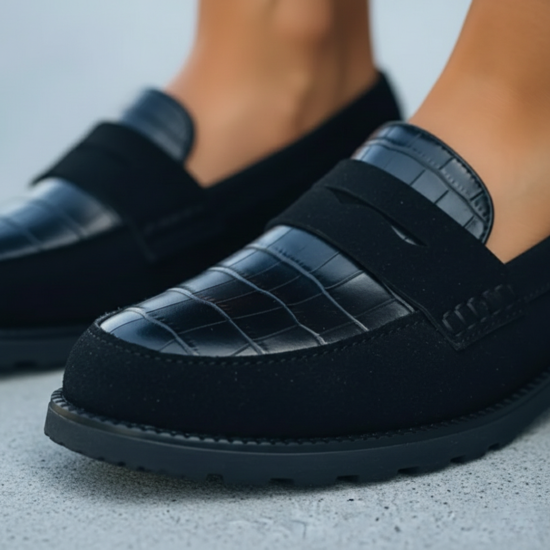 Carlow Orthopedic Embossed Slip-On Loafers