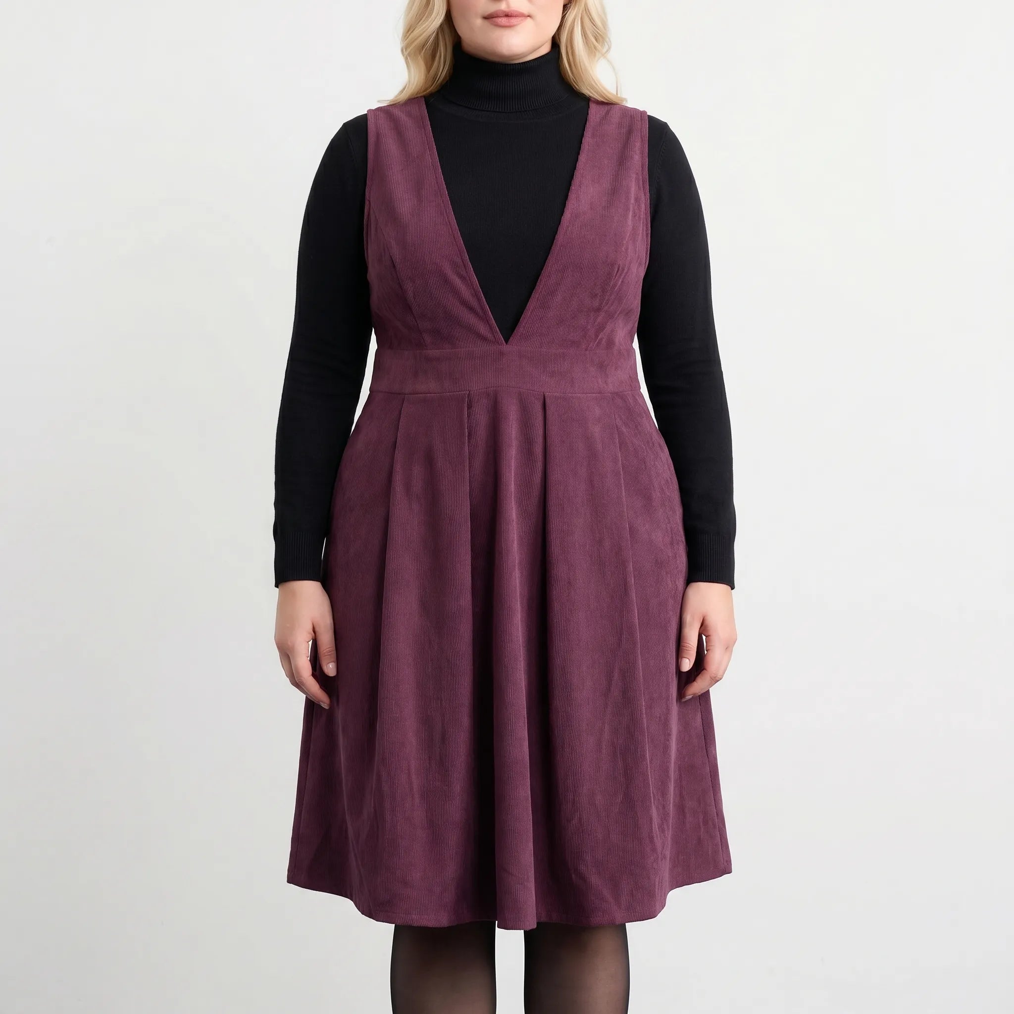 Halden Sleeveless V-Neck Pleated Mini Dress