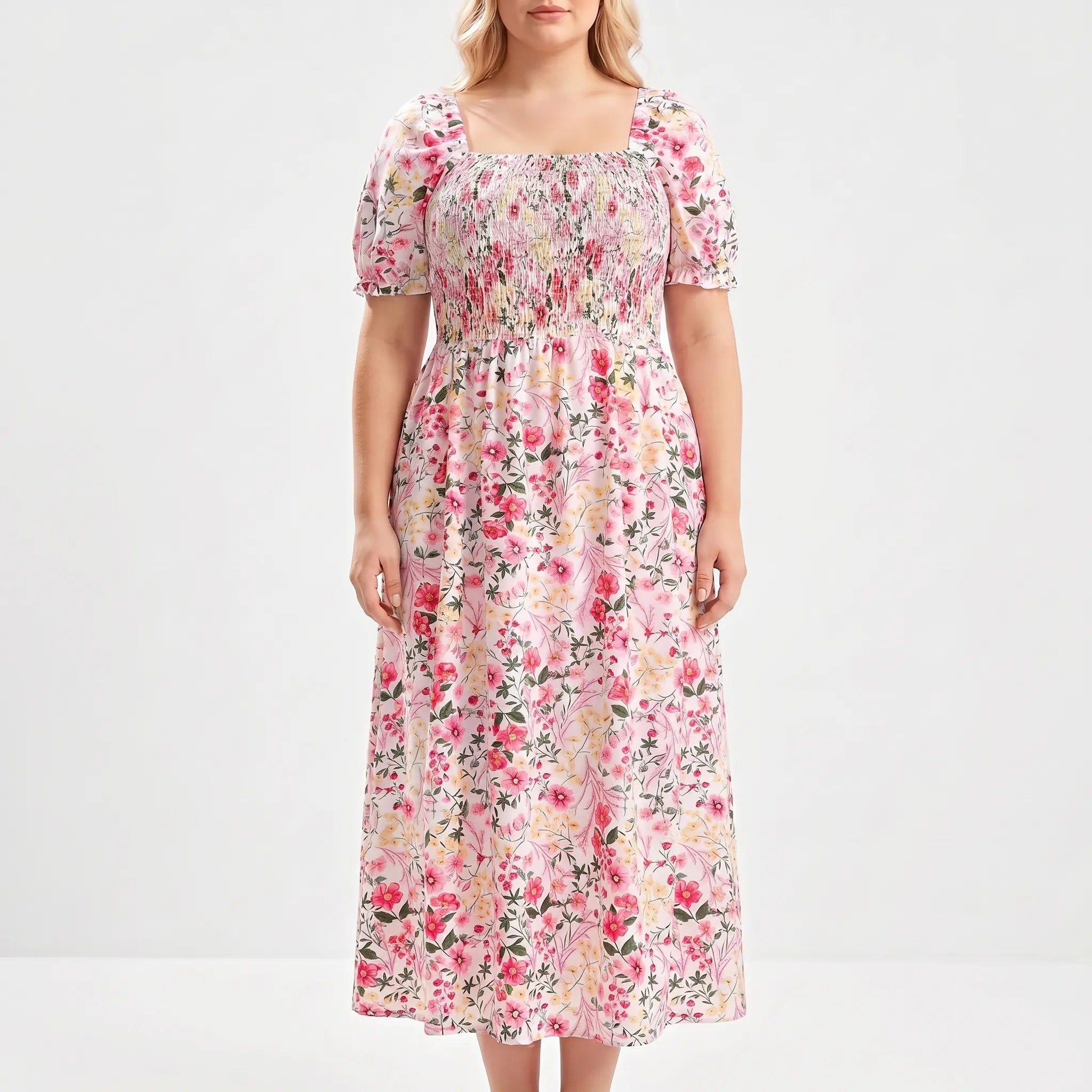Rosalind Shirred Bodice Floral Maxi Dress
